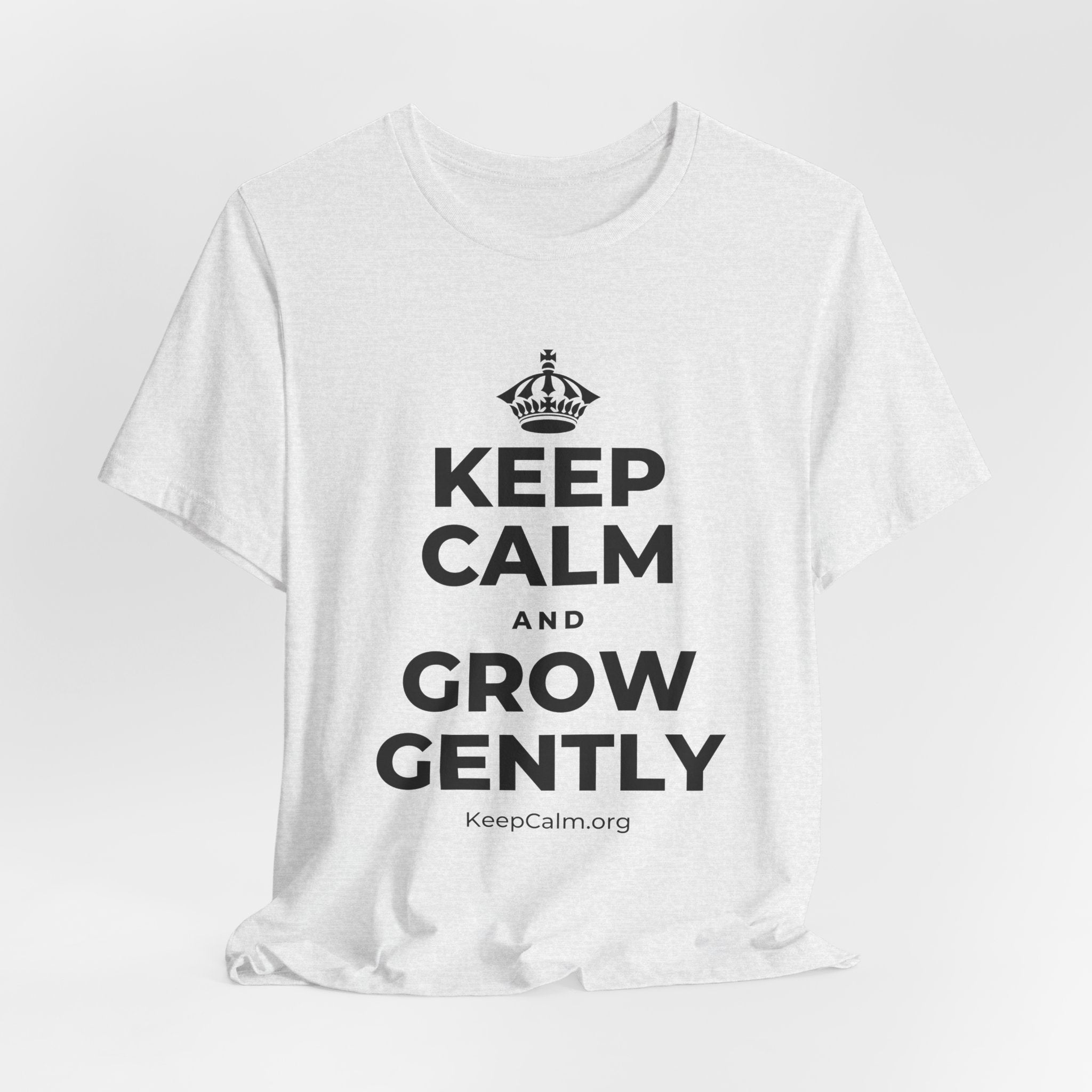 KEEP CALM AND GROW GENTLY T-Shirt (Soft Cream–Heather Mauve)