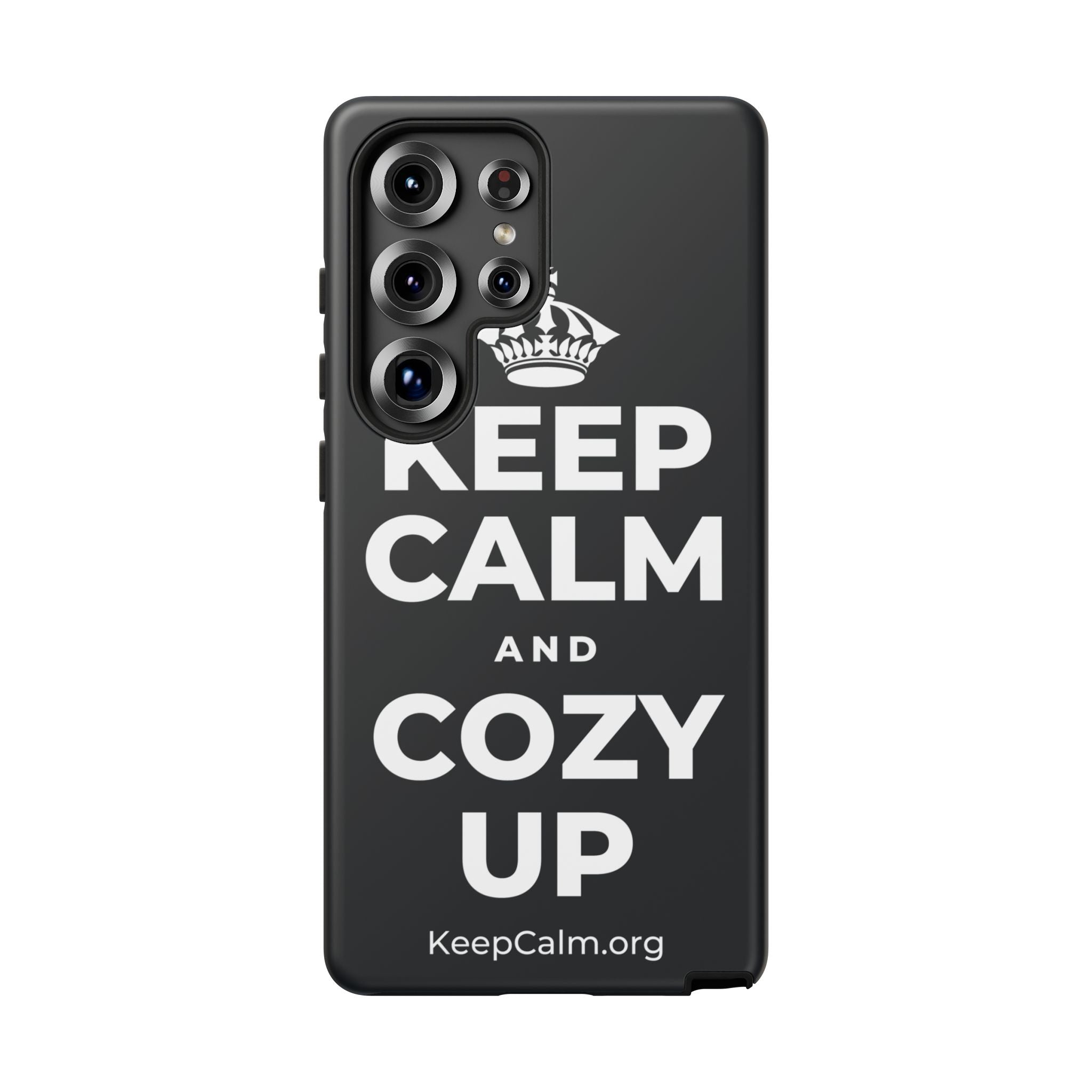 KEEP CALM AND COZY UP Phone Case (Dark)