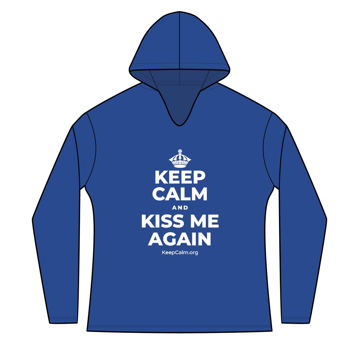 KEEP CALM AND KISS ME AGAIN Women's Long Sleeve Hoodie