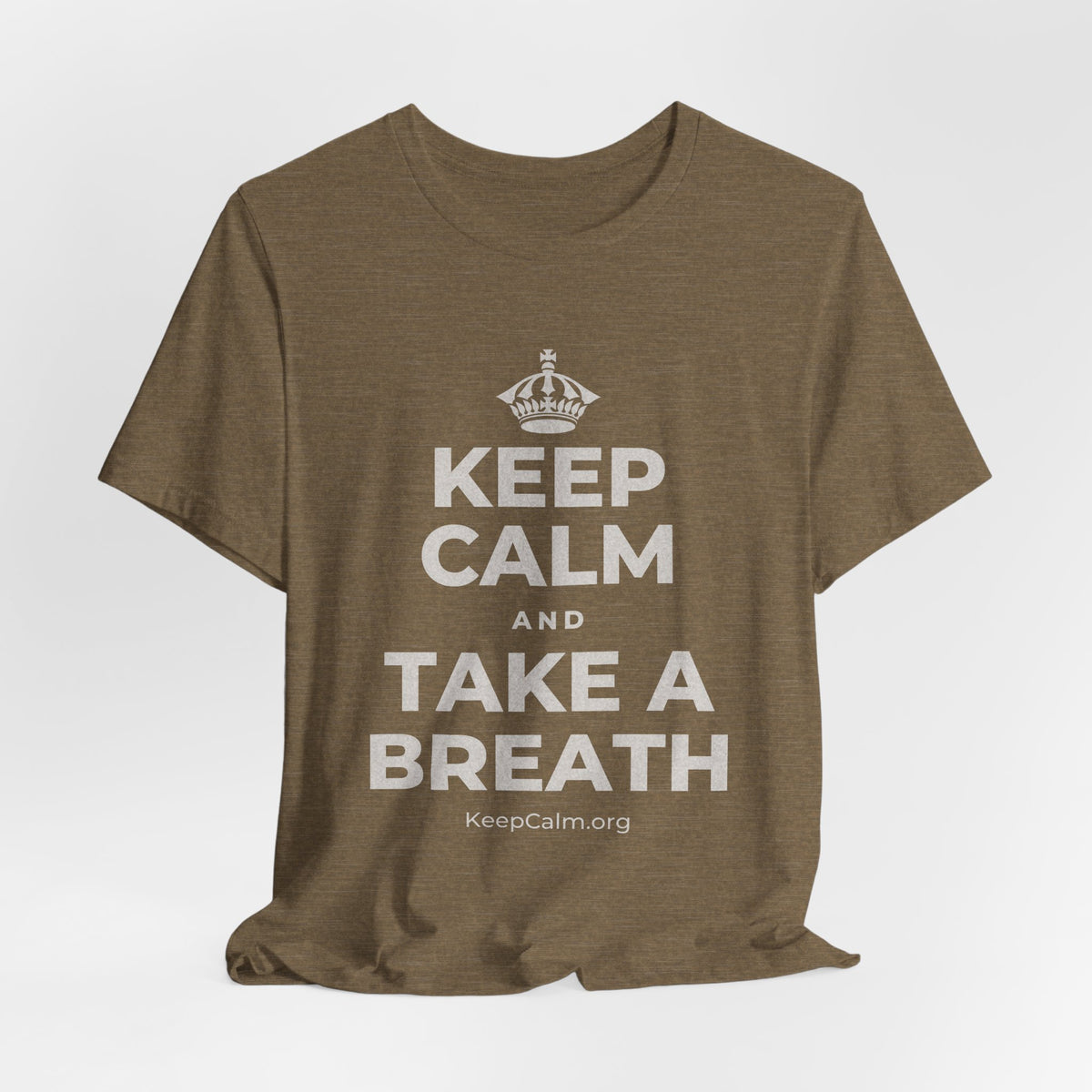 KEEP CALM AND TAKE A BREATH T-Shirt (Soft Cream–Heather Mauve)
