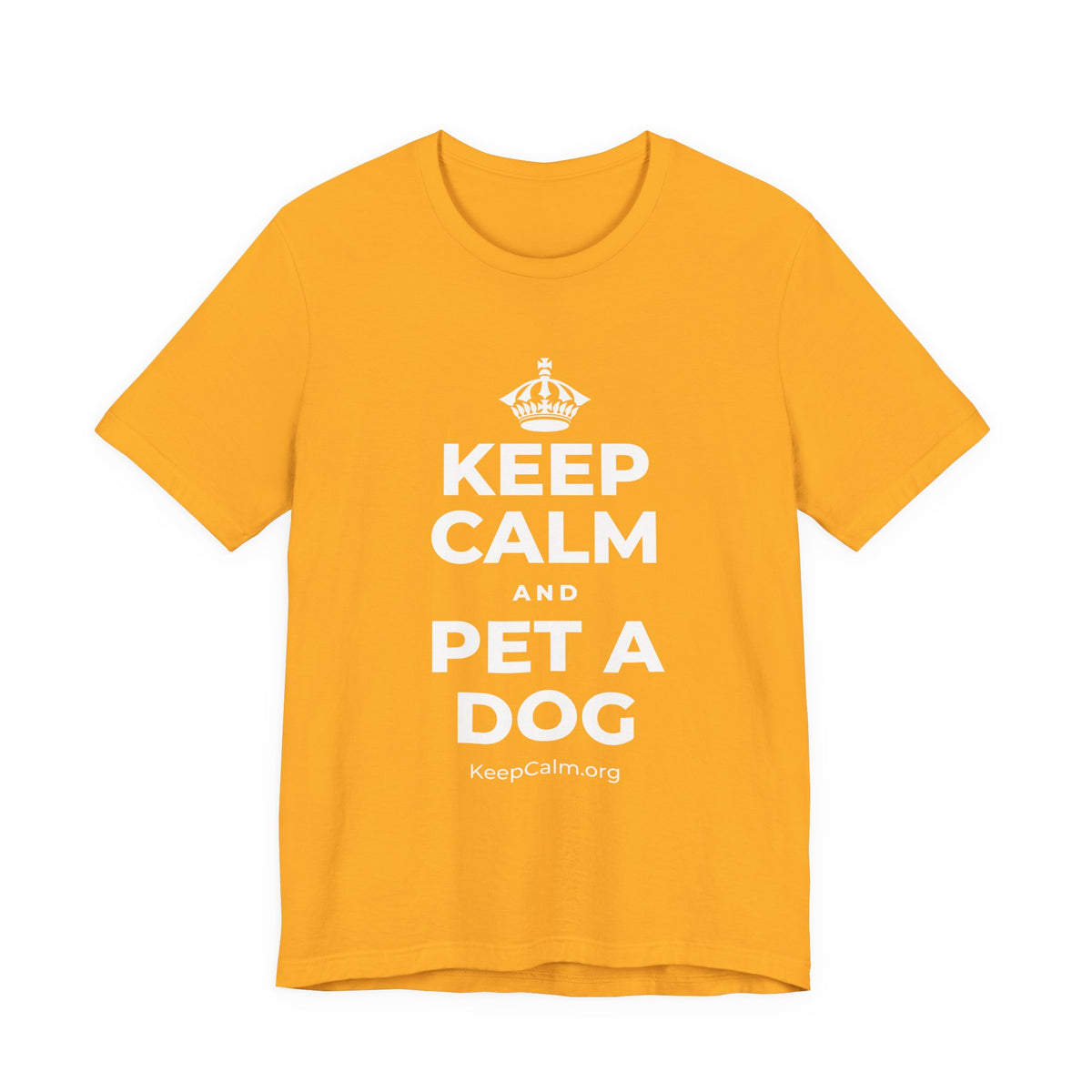 KEEP CALM AND PET A DOG T-Shirt (Baby Blue–Silver)