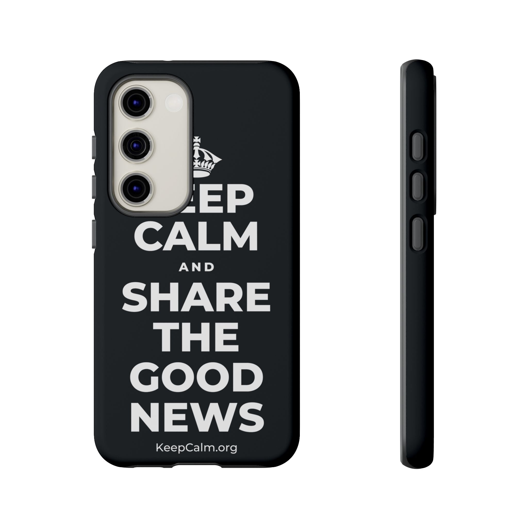KEEP CALM AND SHARE THE GOOD NEWS Phone Case (Dark)