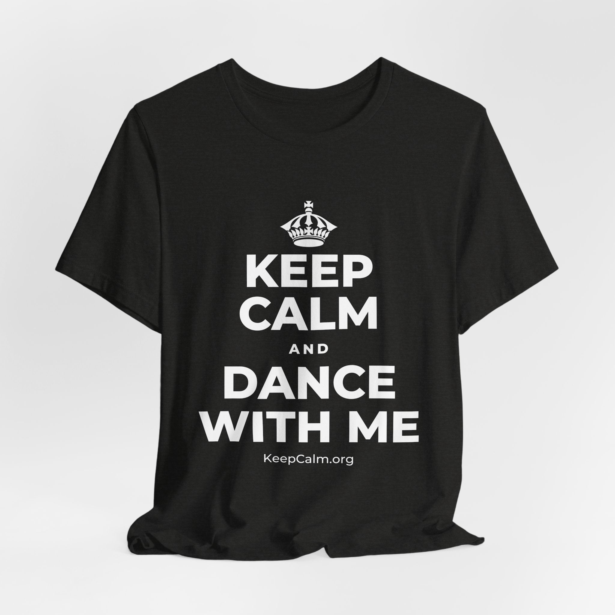 KEEP CALM AND DANCE WITH ME T-Shirt (Soft Cream–Heather Mauve)