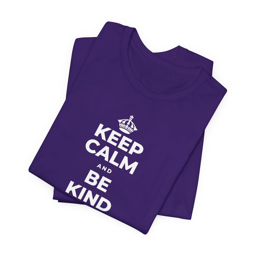 KEEP CALM AND BE KIND TO THE NEW KID T-Shirt (Soft Cream–Heather Mauve)