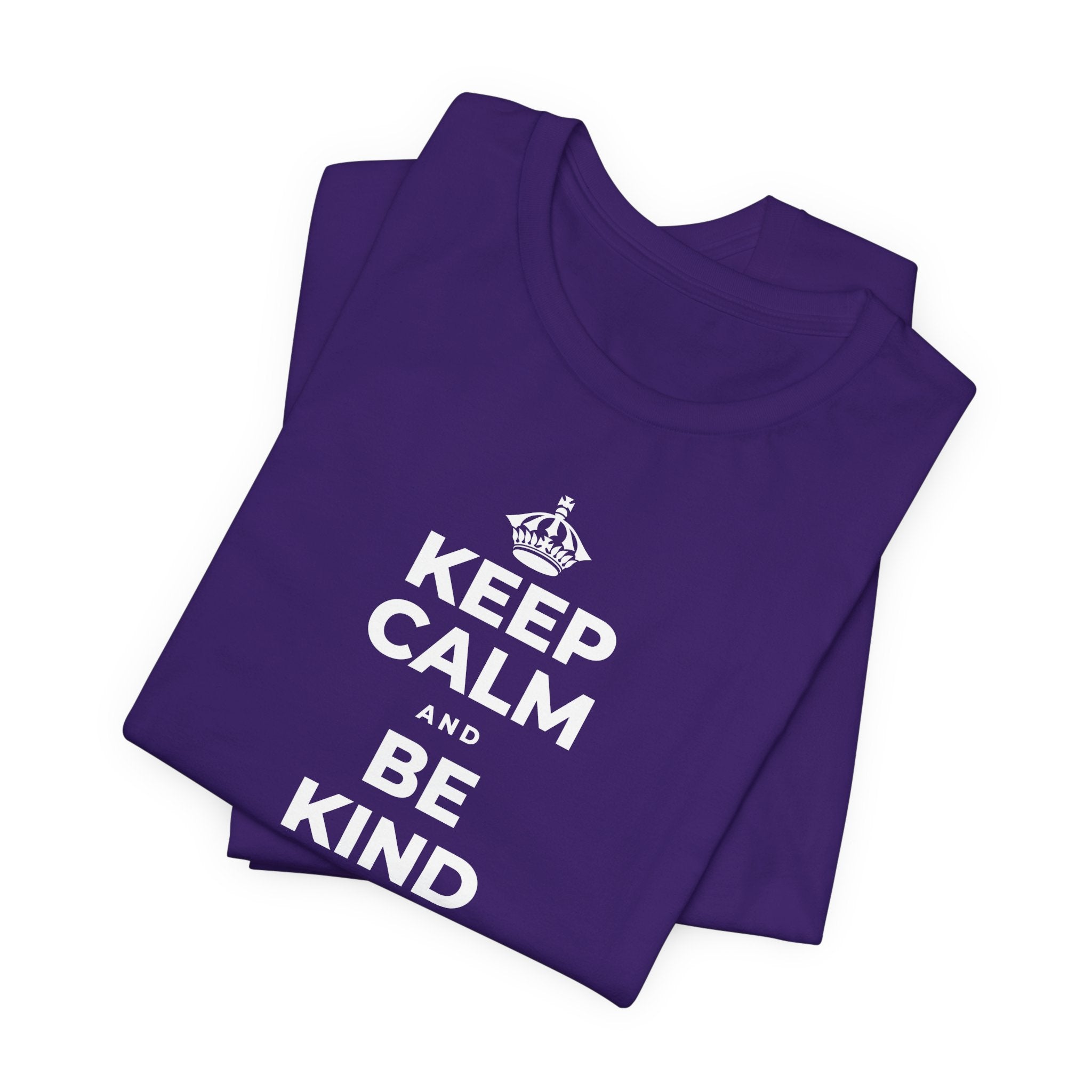 KEEP CALM AND BE KIND TO THE NEW KID T-Shirt (Soft Cream–Heather Mauve)
