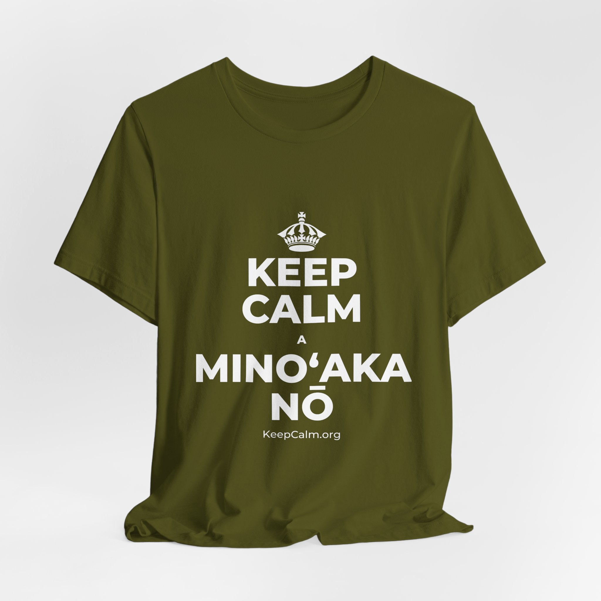 KEEP CALM A MINOʻAKA NŌ T-Shirt (Baby Blue–Silver)