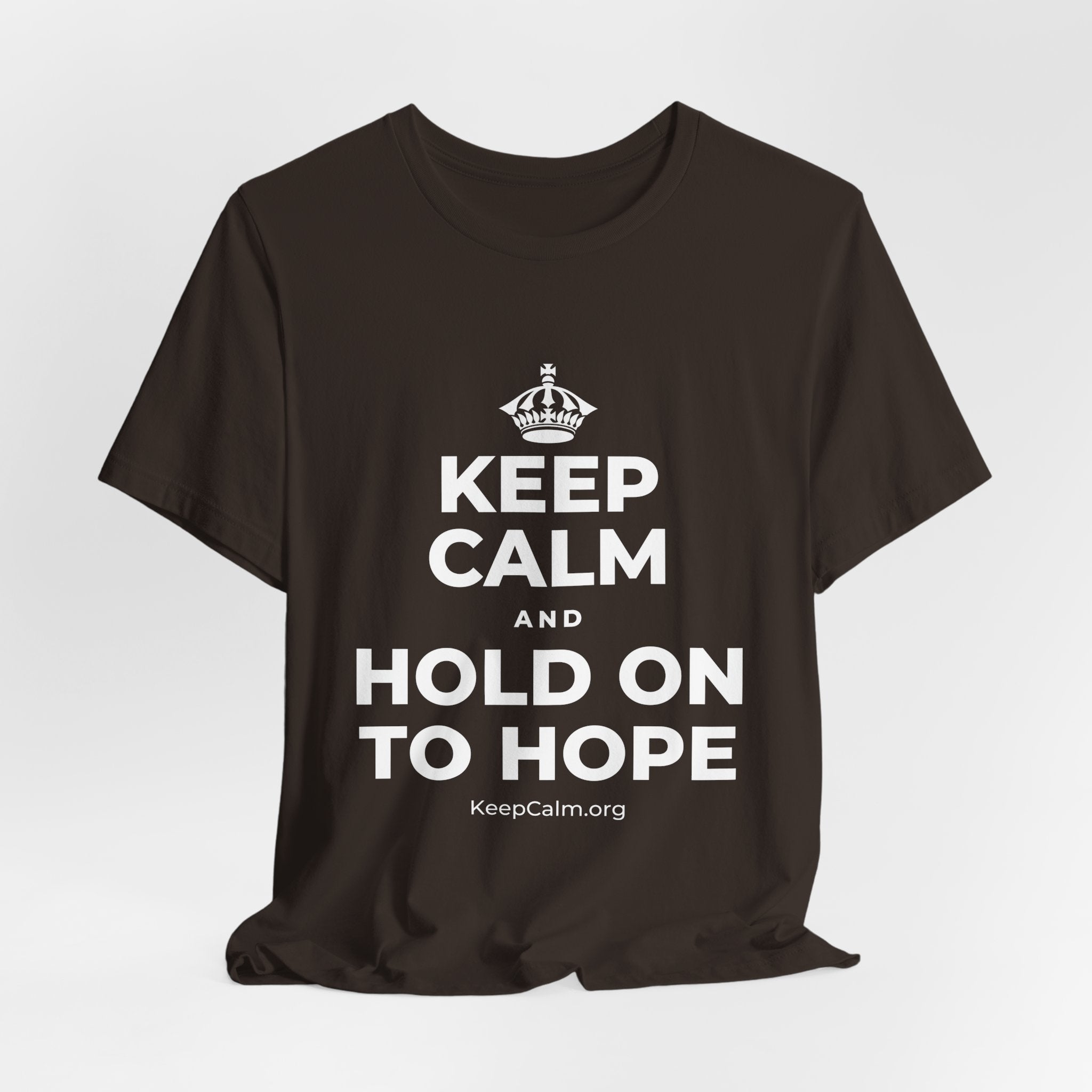 KEEP CALM AND HOLD ON TO HOPE T-Shirt (Soft Cream–Heather Mauve)