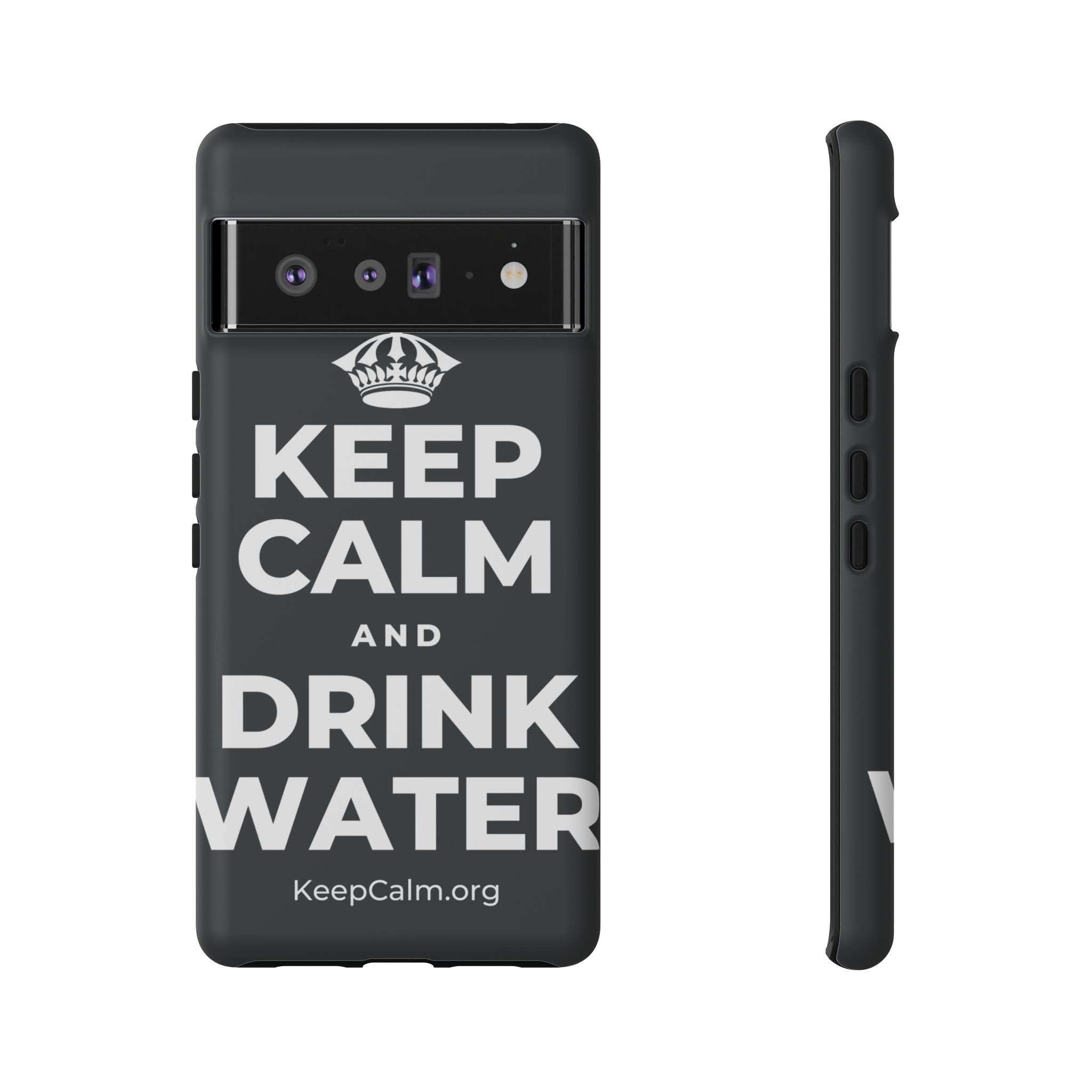 KEEP CALM AND DRINK WATER Phone Case (Dark)