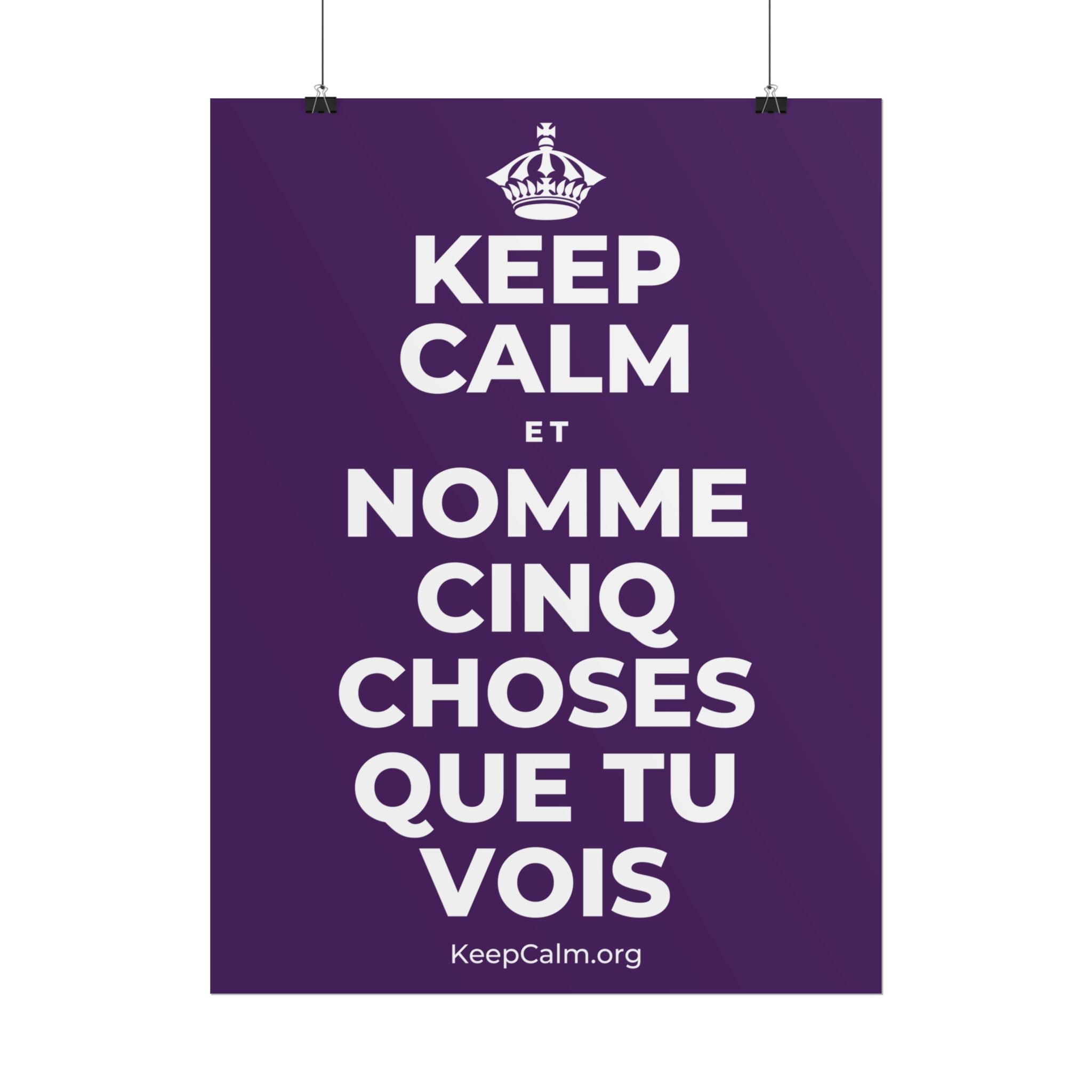 KEEP CALM ET NOMME CINQ CHOSES QUE TU VOIS Poster