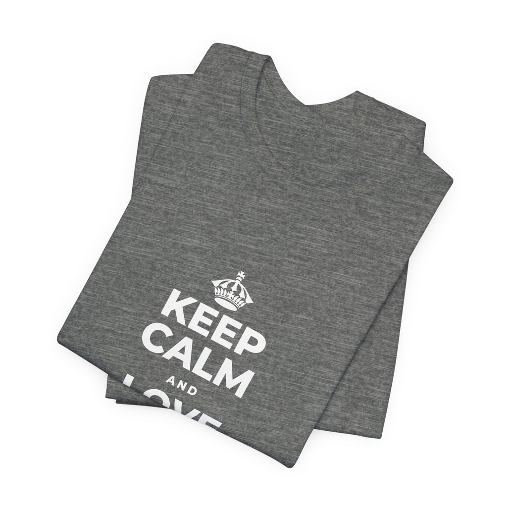 KEEP CALM AND LOVE WITHOUT POSSESSION T-Shirt (Baby Blue–Silver)