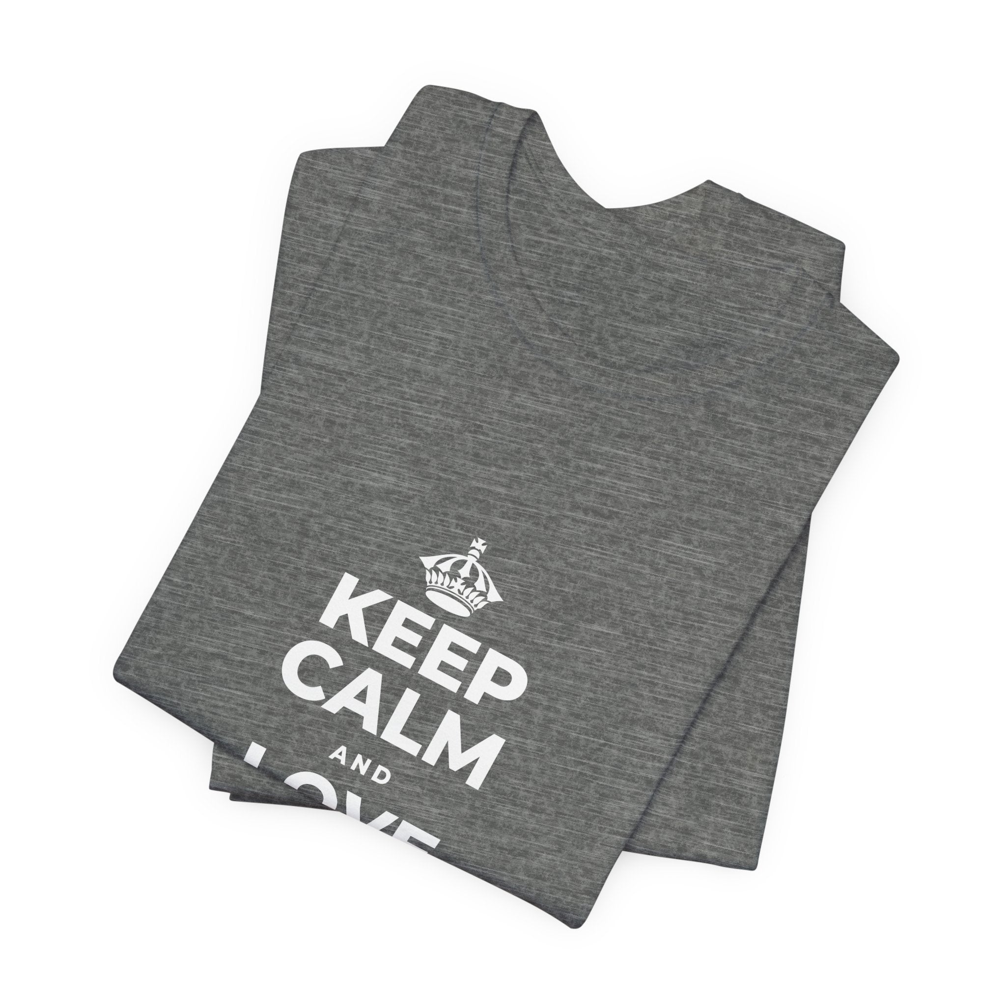 KEEP CALM AND LOVE WITHOUT POSSESSION T-Shirt (Baby Blue–Silver)