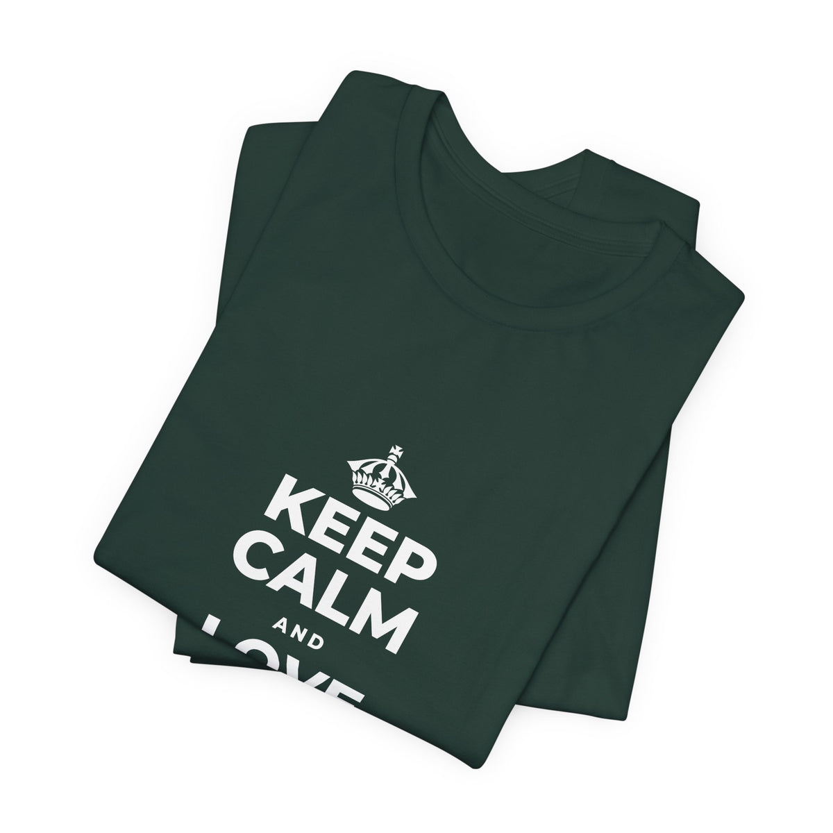 KEEP CALM AND LOVE WITHOUT POSSESSION T-Shirt (White–Asphalt)