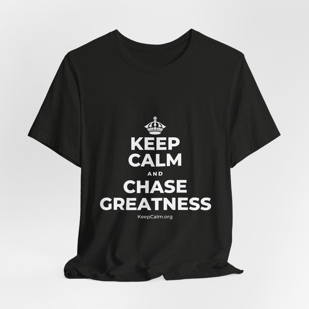 KEEP CALM AND CHASE GREATNESS T-Shirt (Soft Cream–Heather Mauve)