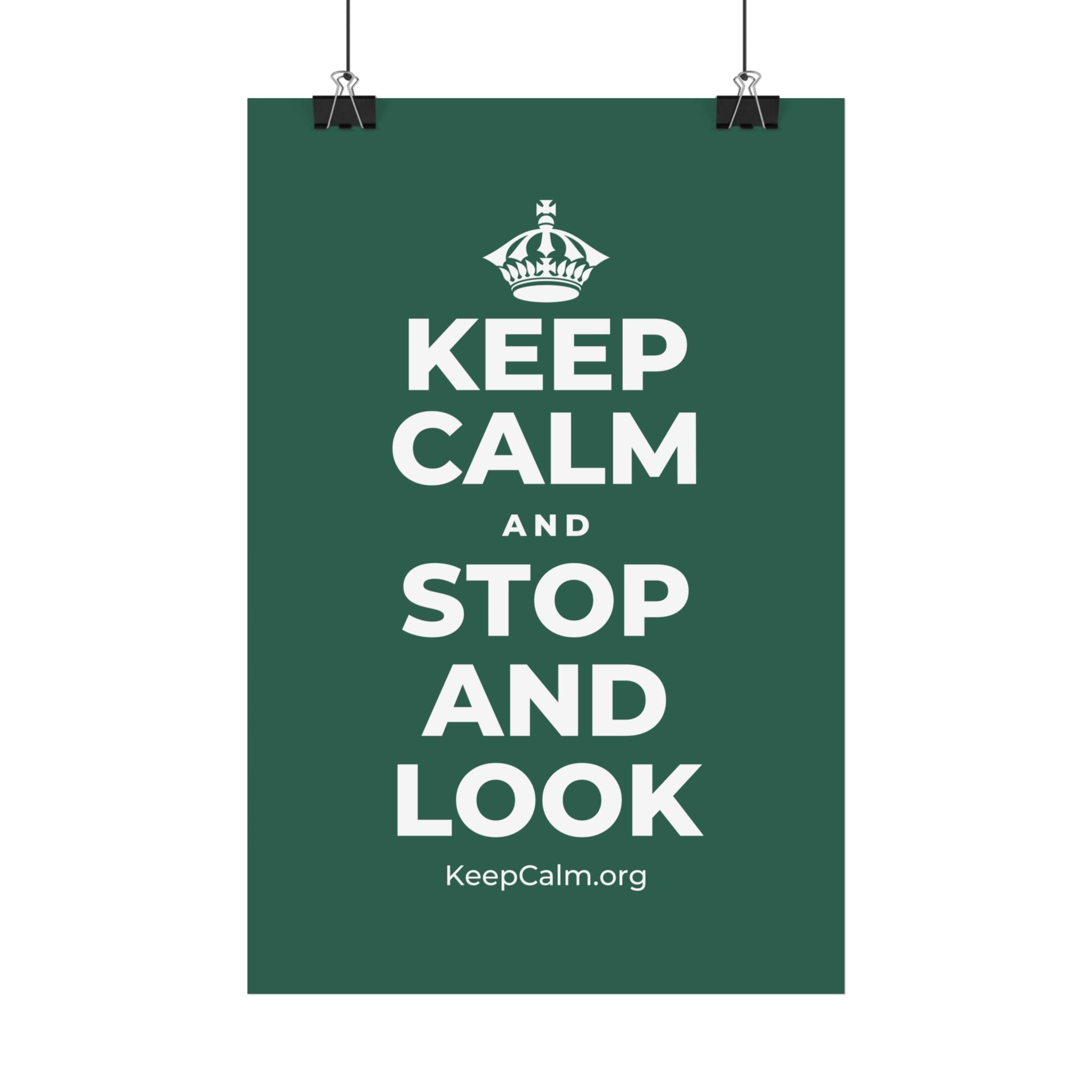 KEEP CALM AND STOP AND LOOK Satin Poster