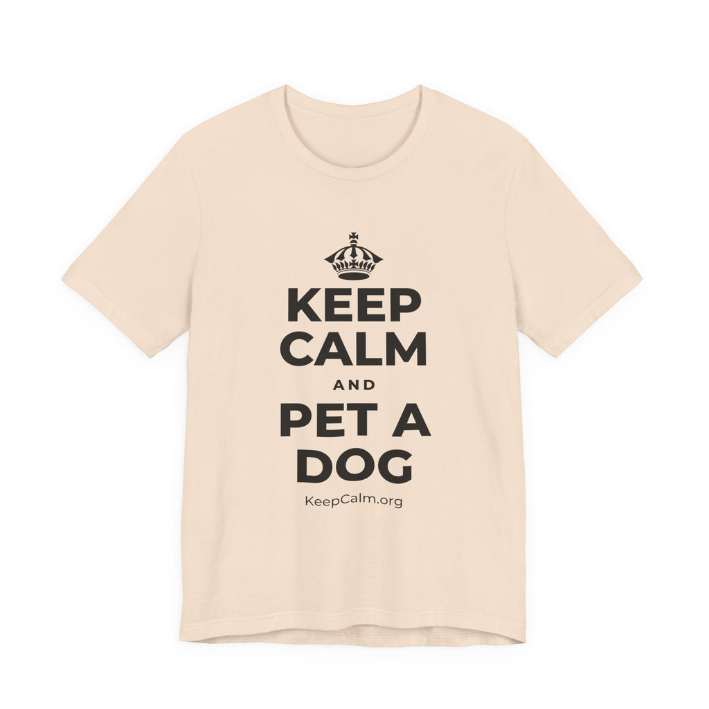 KEEP CALM AND PET A DOG T-Shirt (Soft Cream–Heather Mauve)