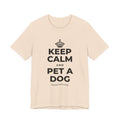 KEEP CALM AND PET A DOG T-Shirt (Soft Cream–Heather Mauve)