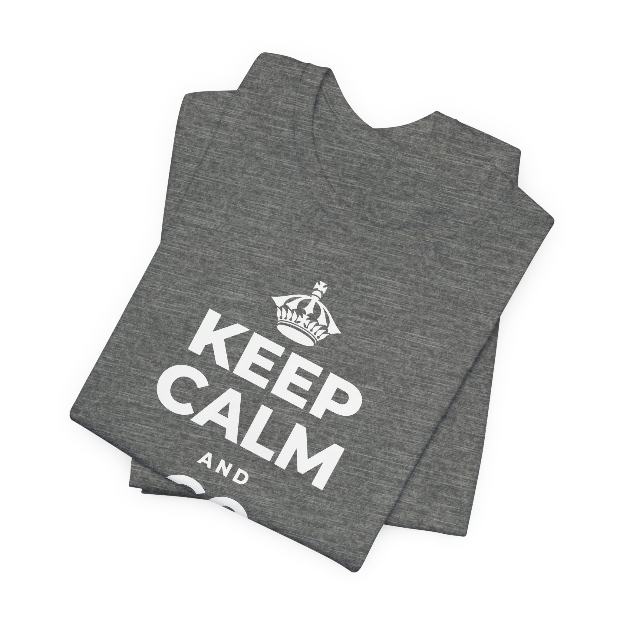 KEEP CALM AND GO FOR A WALK T-Shirt (Baby Blue–Silver)