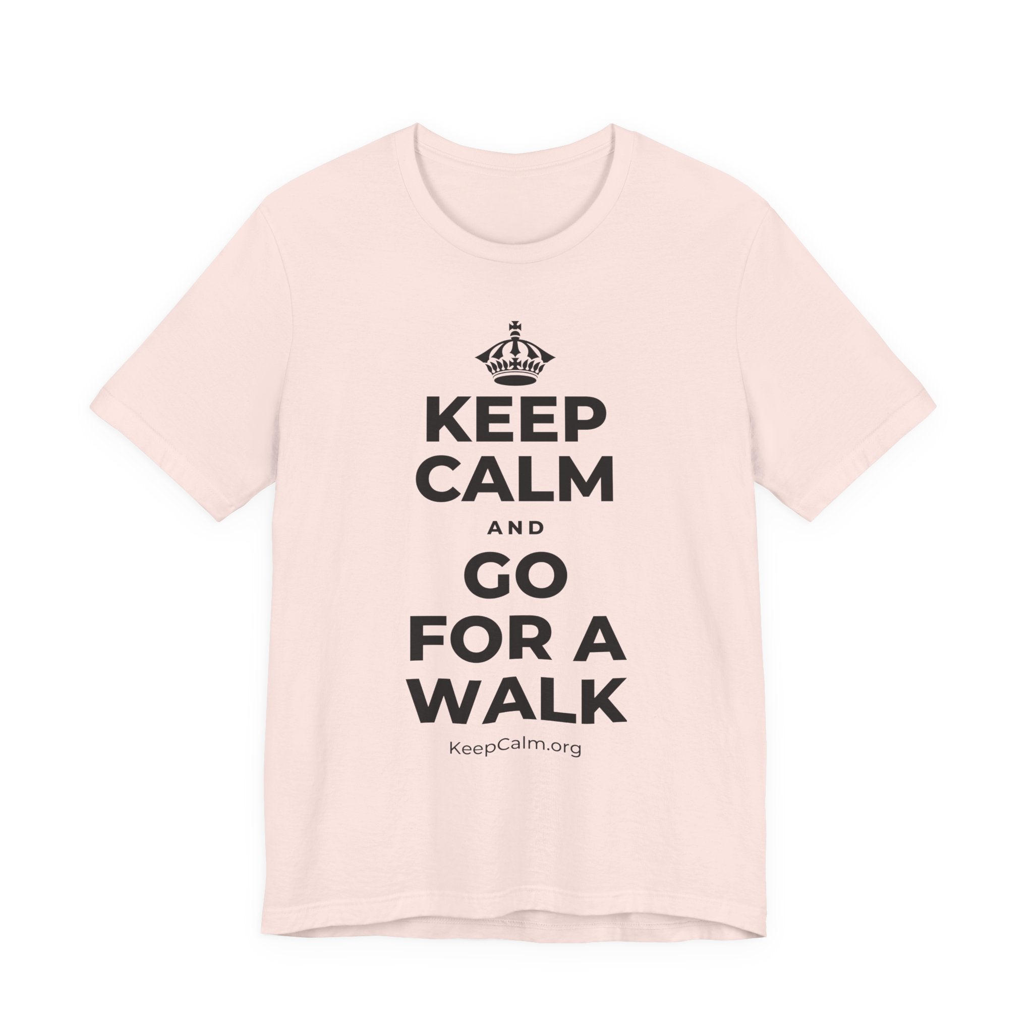 KEEP CALM AND GO FOR A WALK T-Shirt (Soft Cream–Heather Mauve)