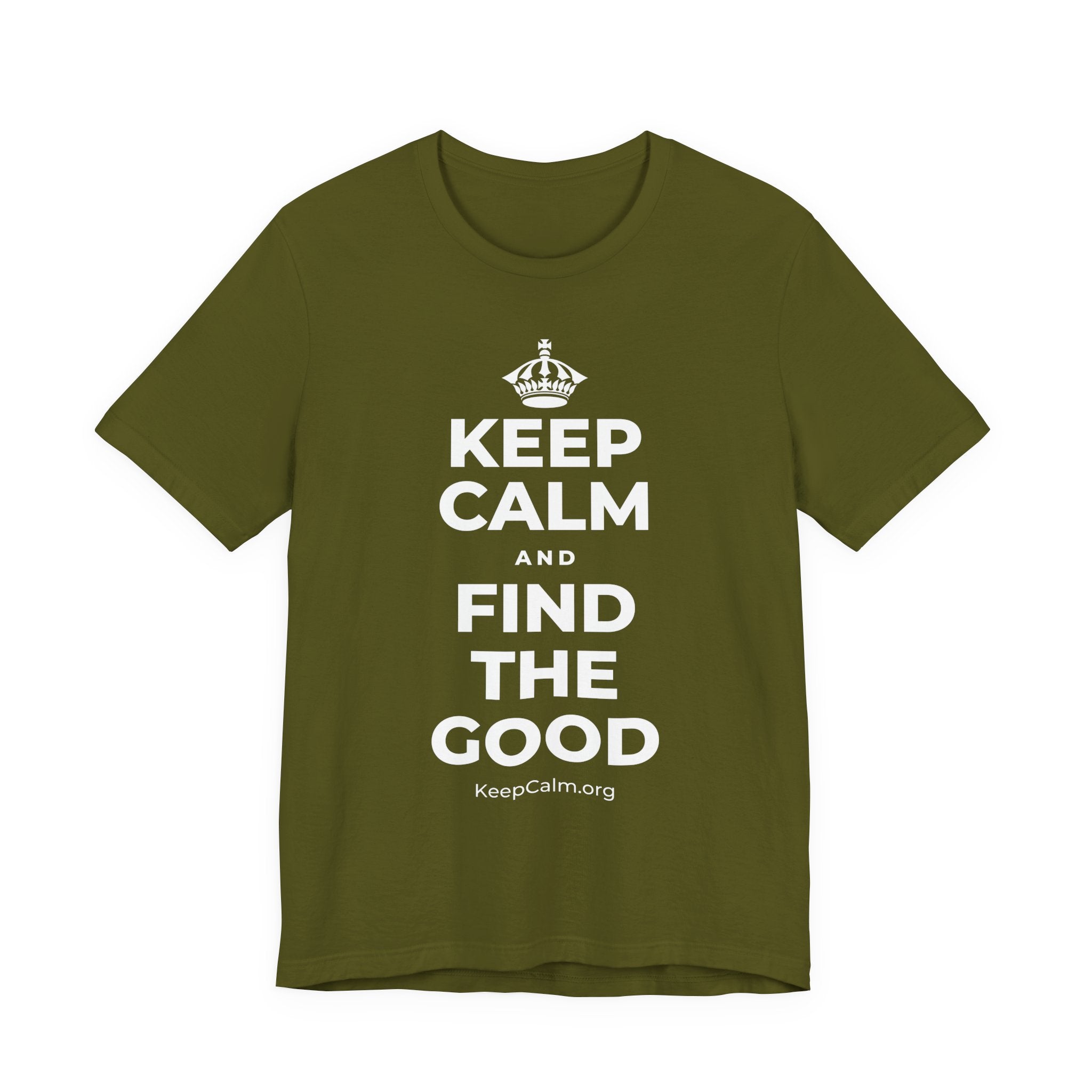 KEEP CALM AND FIND THE GOOD T-Shirt (Baby Blue–Silver)