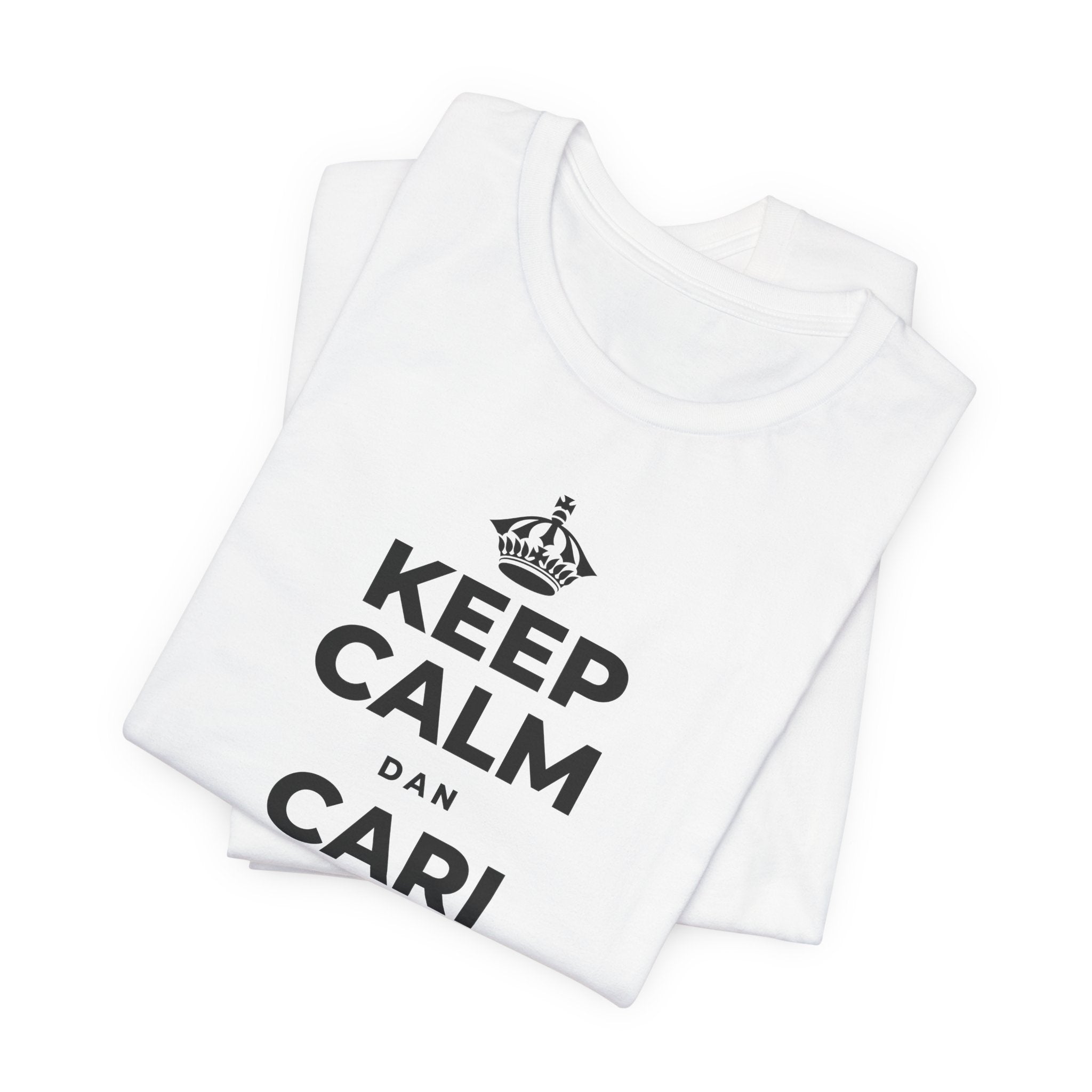 KEEP CALM DAN CARI HANGAT DI HAL KECIL T-Shirt (White–Asphalt)