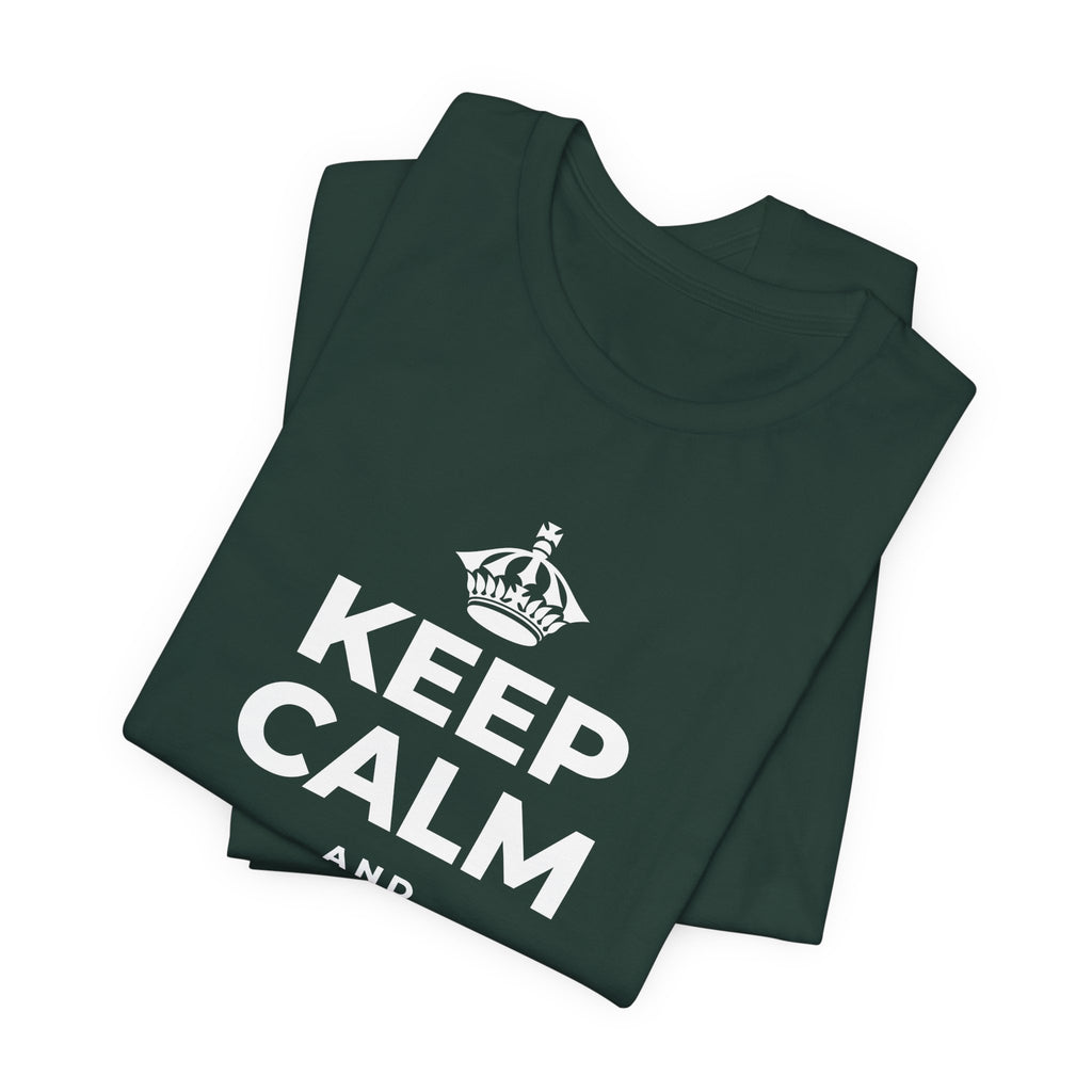 KEEP CALM AND GLOW UP T-Shirt (White–Asphalt)