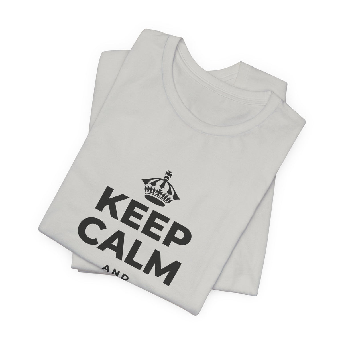 KEEP CALM AND BREATHE SLOW T-Shirt (Baby Blue–Silver)