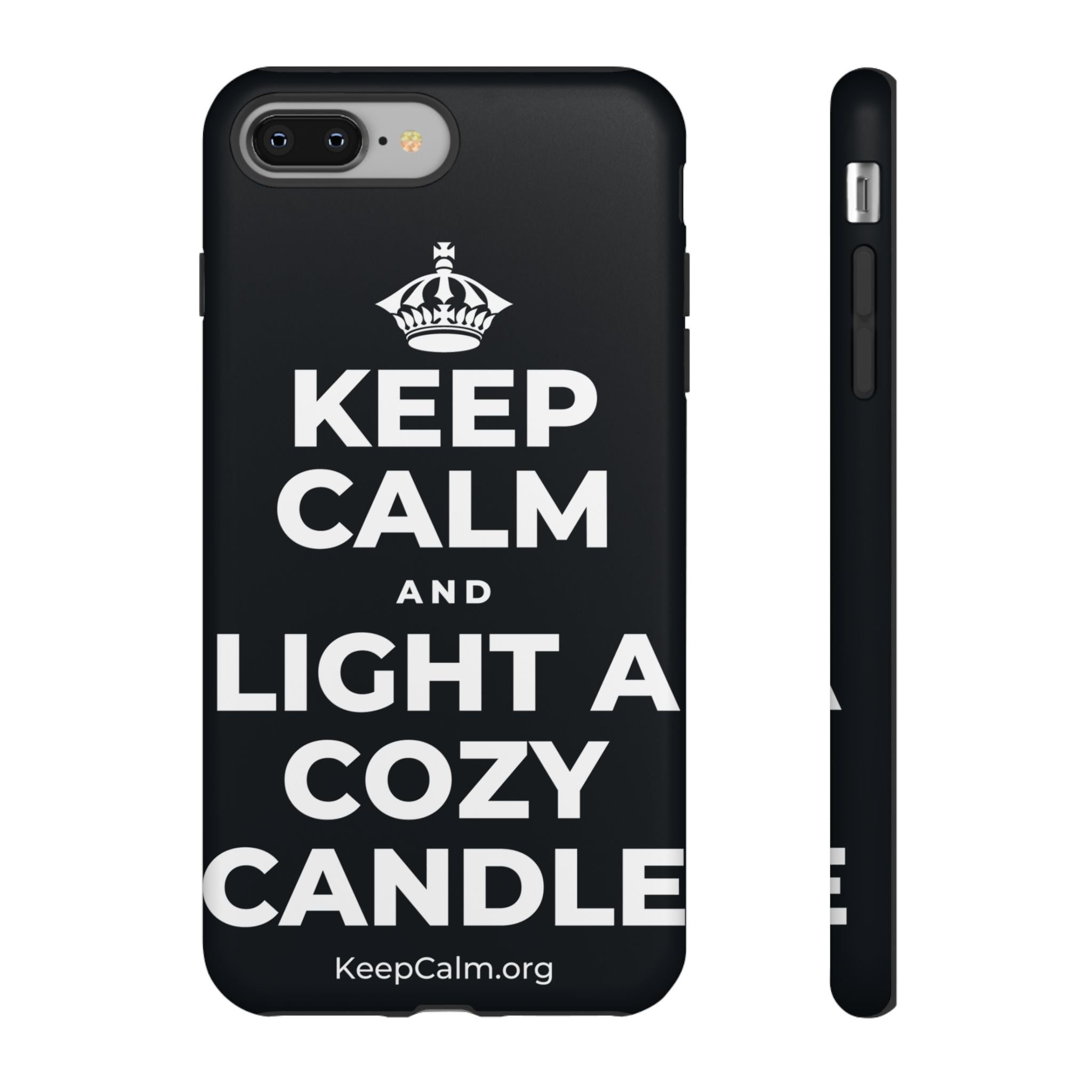 KEEP CALM AND LIGHT A COZY CANDLE Phone Case (Dark)