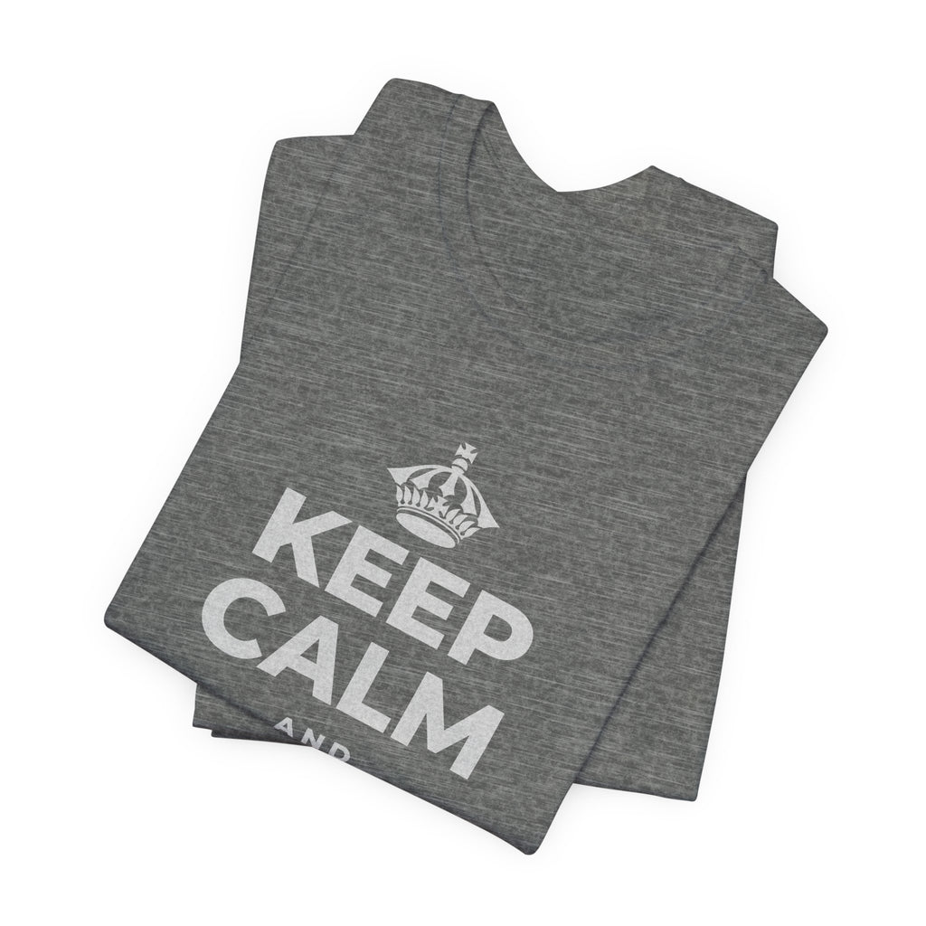 KEEP CALM AND LOOK ONCE T-Shirt (Baby Blue–Silver)