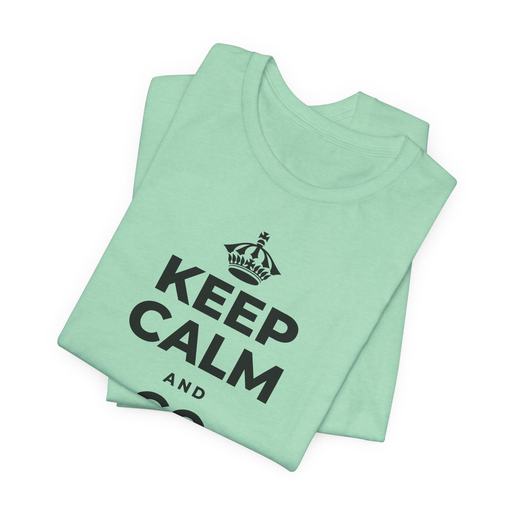 KEEP CALM AND GO FOR A WALK T-Shirt (Baby Blue–Silver)