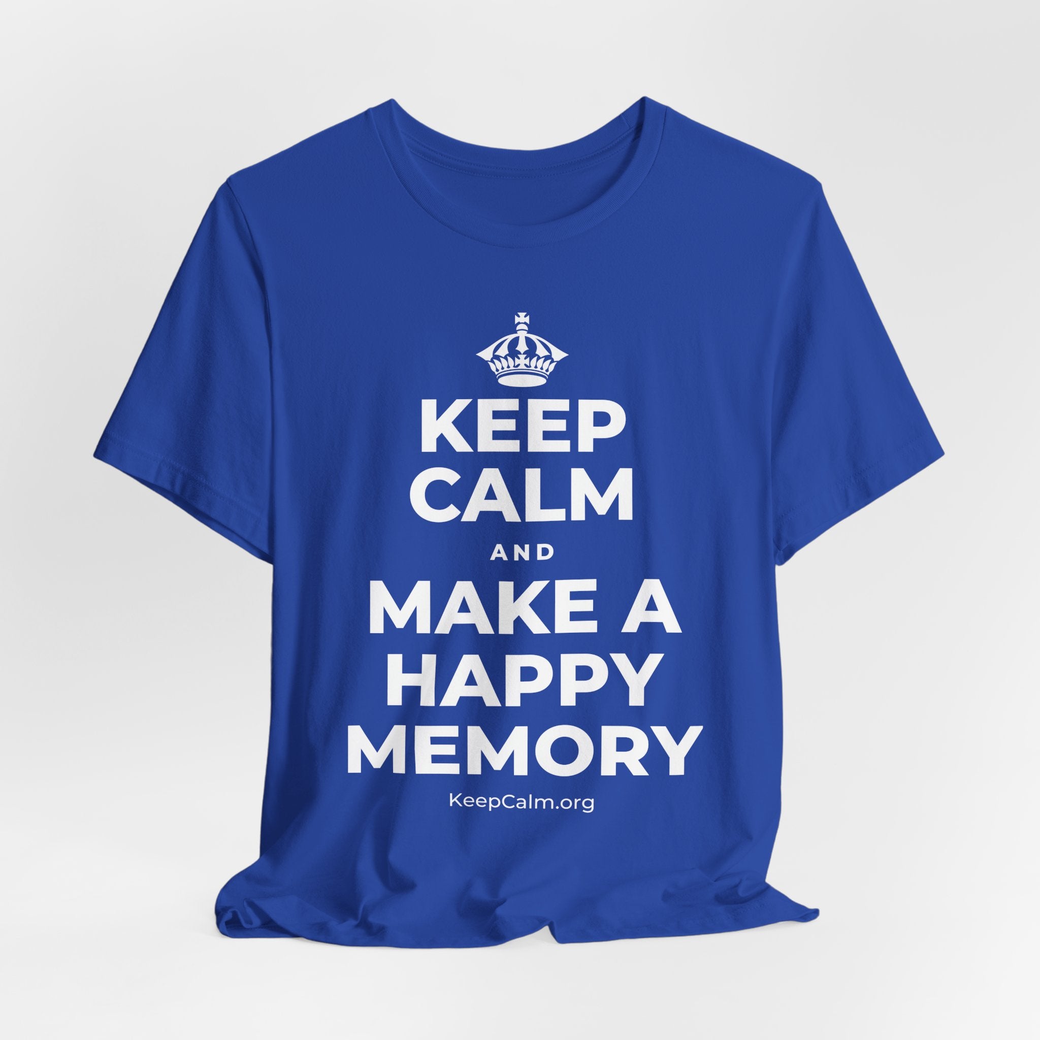 KEEP CALM AND MAKE A HAPPY MEMORY T-Shirt (Soft Cream–Heather Mauve)