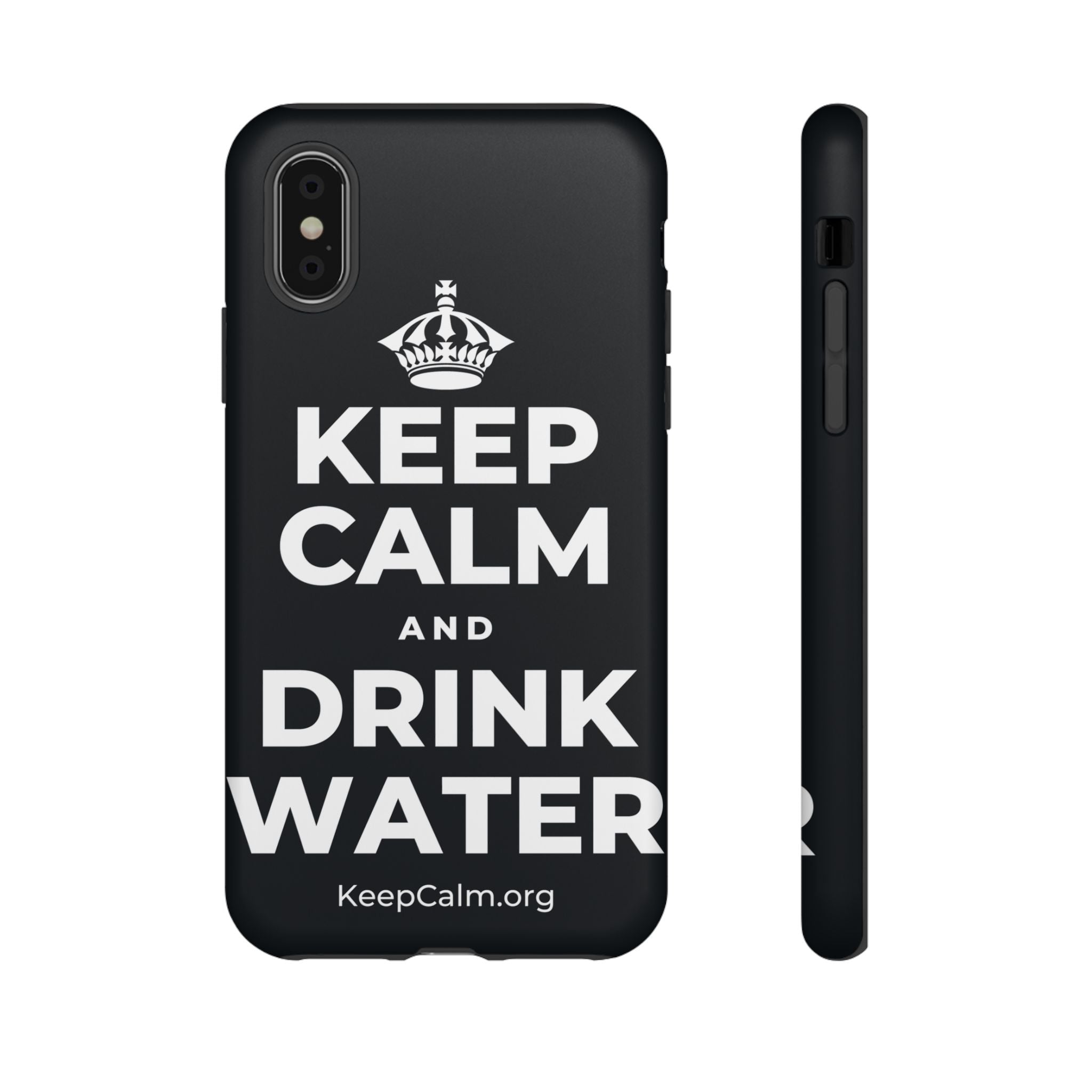KEEP CALM AND DRINK WATER Phone Case (Dark)