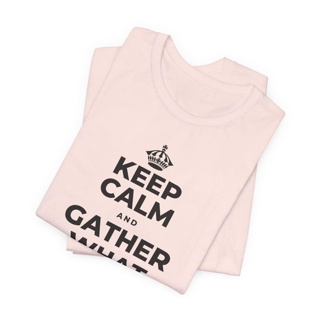 KEEP CALM AND GATHER WHAT YOU'RE GRATEFUL FOR T-Shirt (Soft Cream–Heather Mauve)