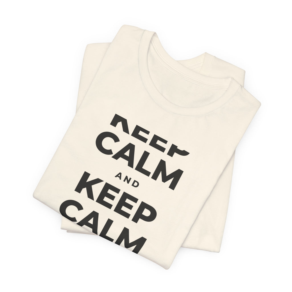KEEP CALM AND TAKE A WALK T-Shirt (White–Asphalt)