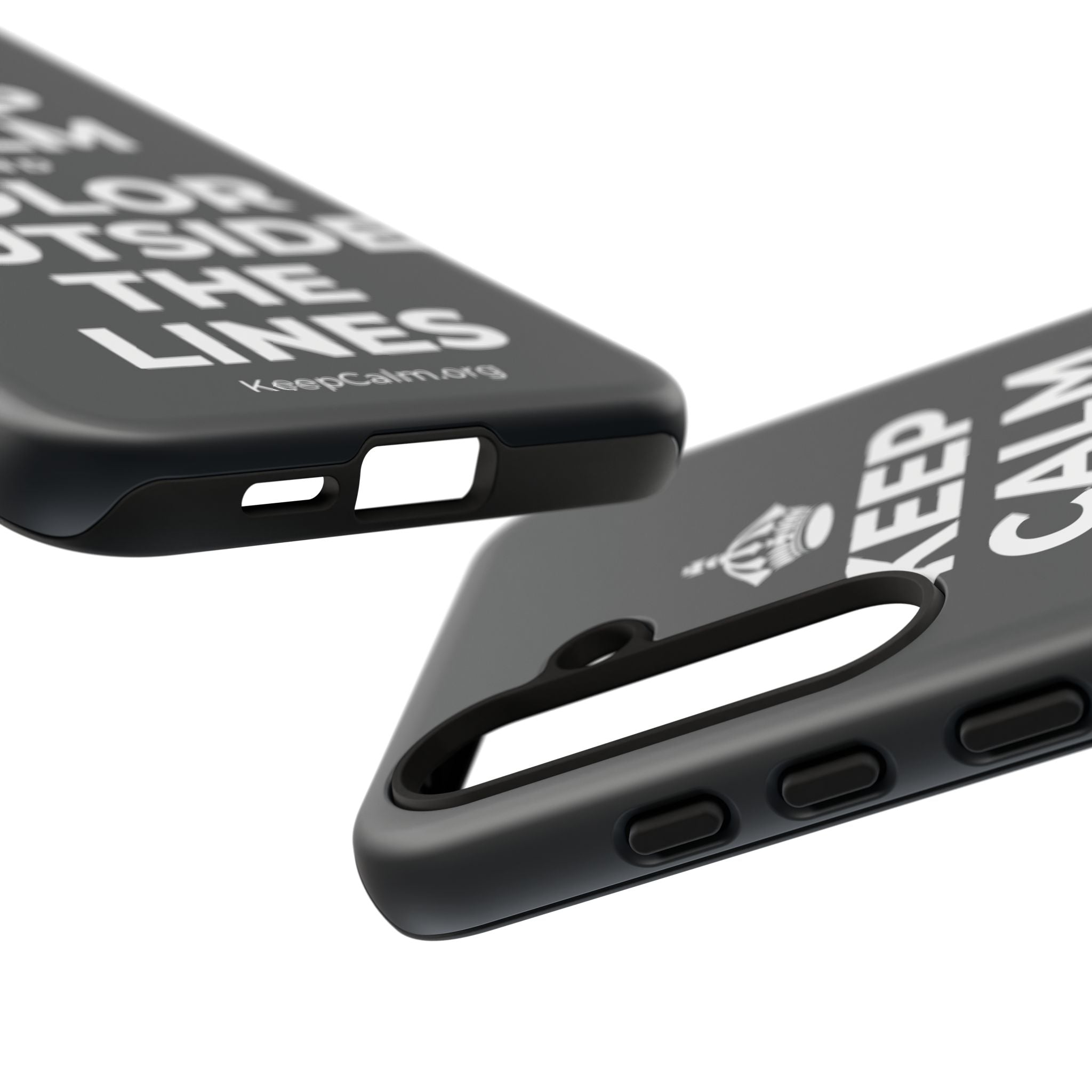 KEEP CALM AND COLOR OUTSIDE THE LINES Phone Case (Dark)