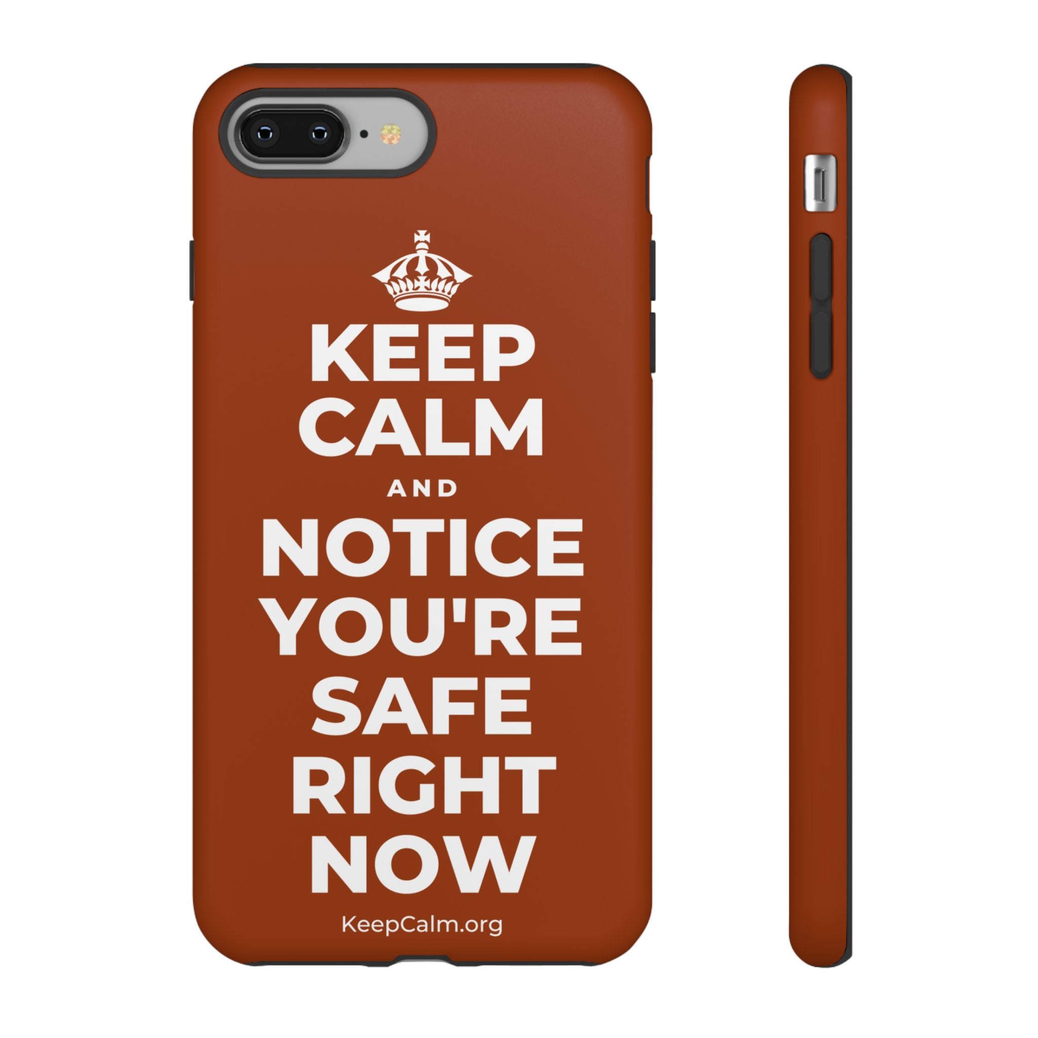 KEEP CALM AND NOTICE YOU'RE SAFE RIGHT NOW Phone Case