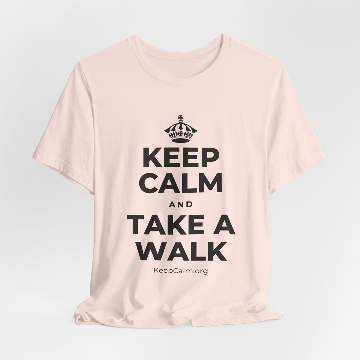 KEEP CALM AND TAKE A WALK T-Shirt (Soft Cream–Heather Mauve)