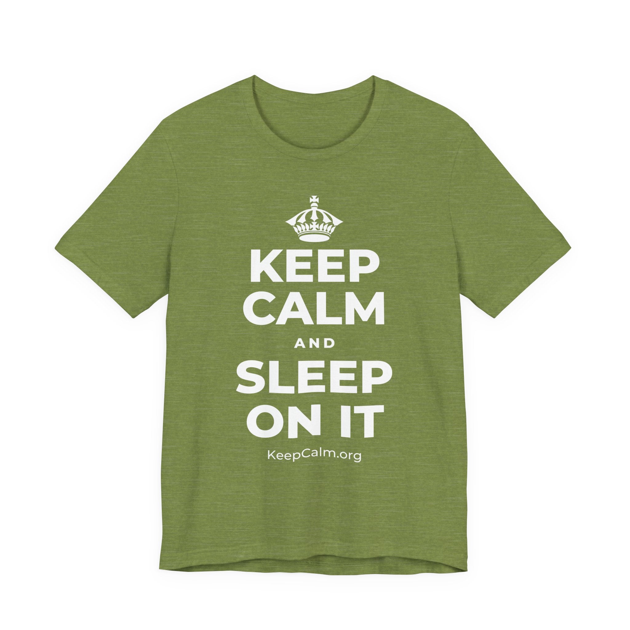 KEEP CALM AND SLEEP ON IT T-Shirt (Baby Blue–Silver)