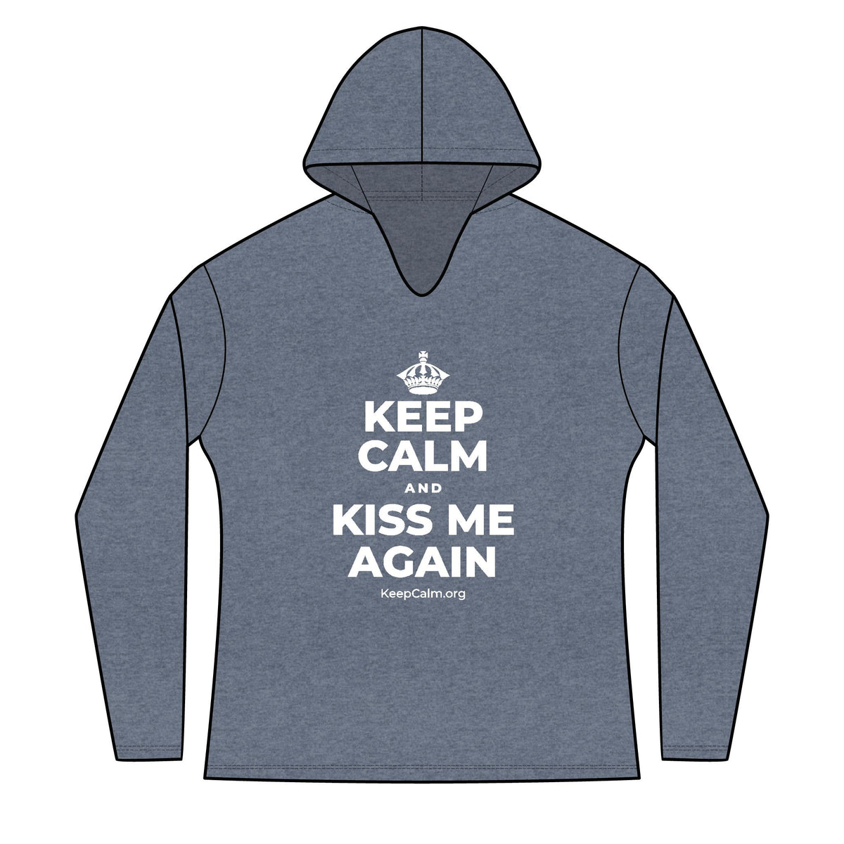 KEEP CALM AND KISS ME AGAIN Women's Long Sleeve Hoodie
