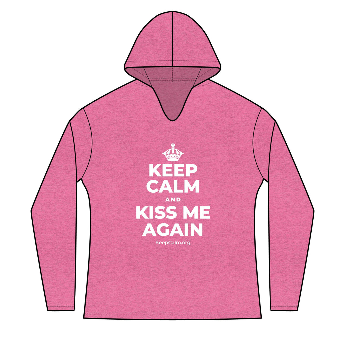 KEEP CALM AND KISS ME AGAIN Women's Long Sleeve Hoodie