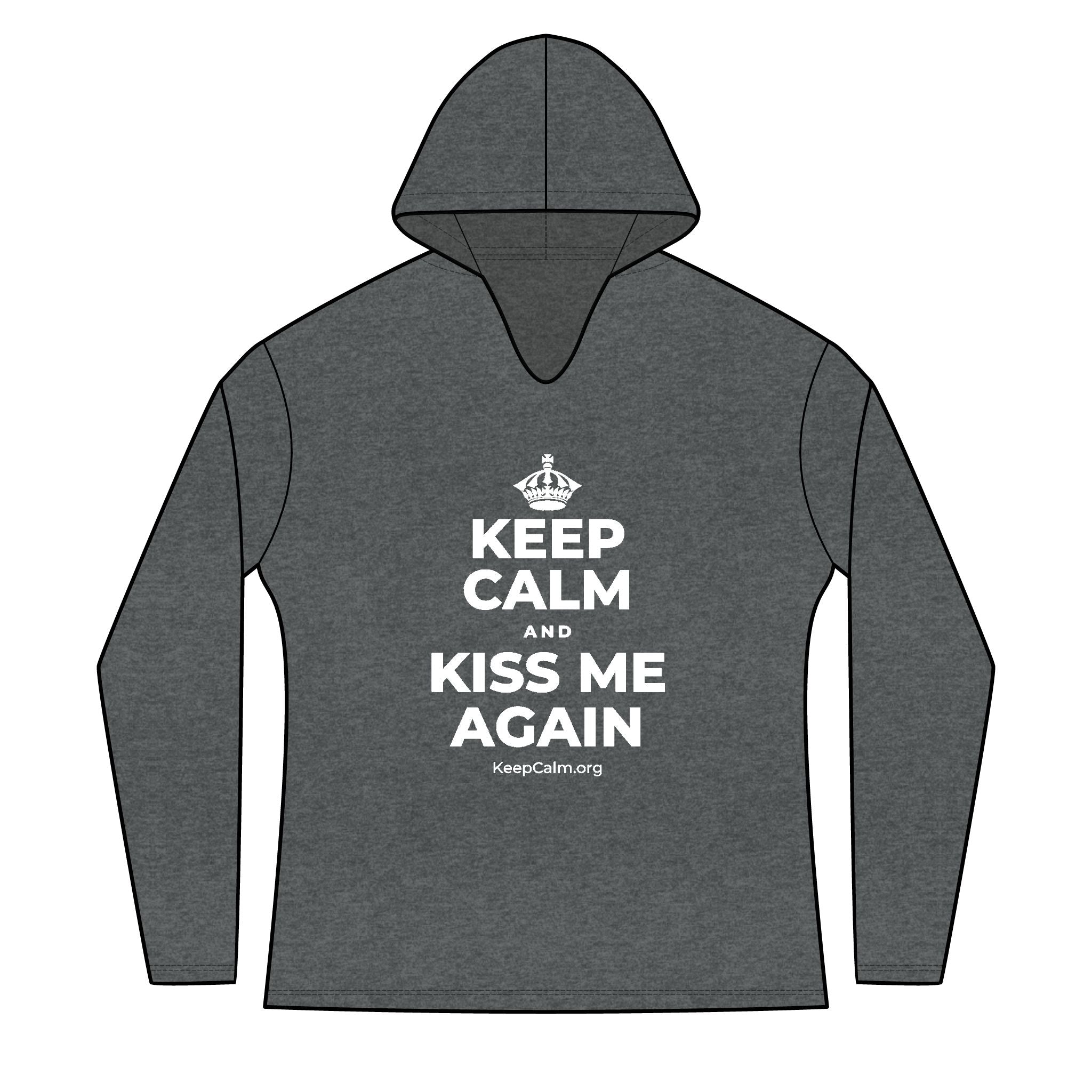 KEEP CALM AND KISS ME AGAIN Women's Long Sleeve Hoodie