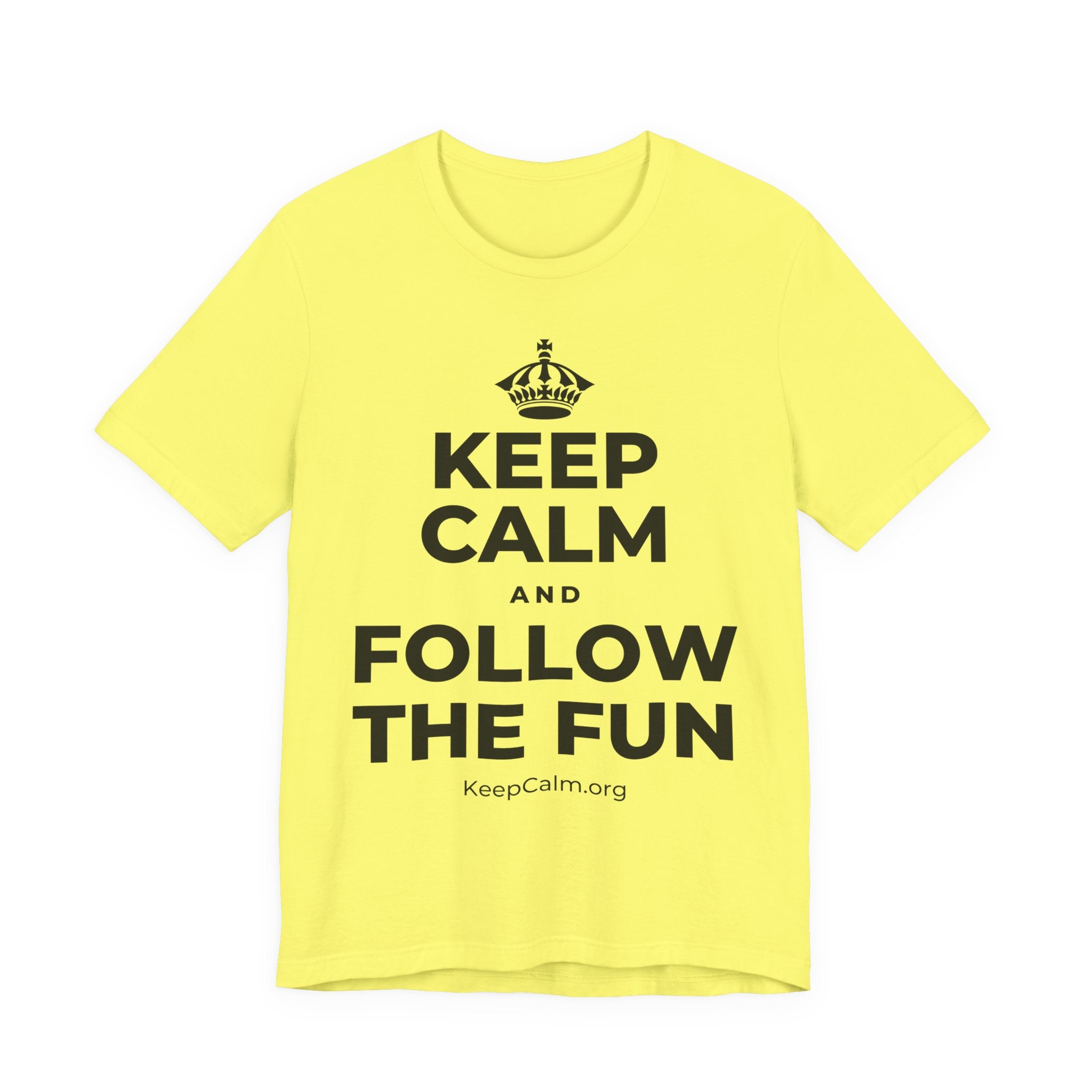 KEEP CALM AND FOLLOW THE FUN T-Shirt (Soft Cream–Heather Mauve)