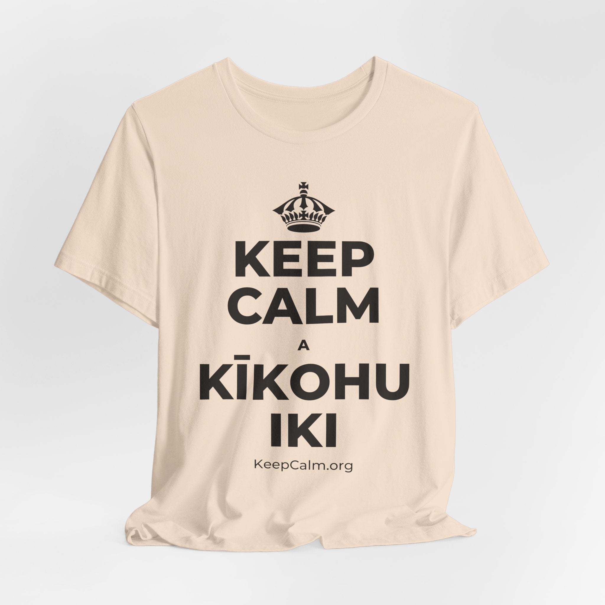 KEEP CALM A KĪKOHU IKI T-Shirt (Soft Cream–Heather Mauve)