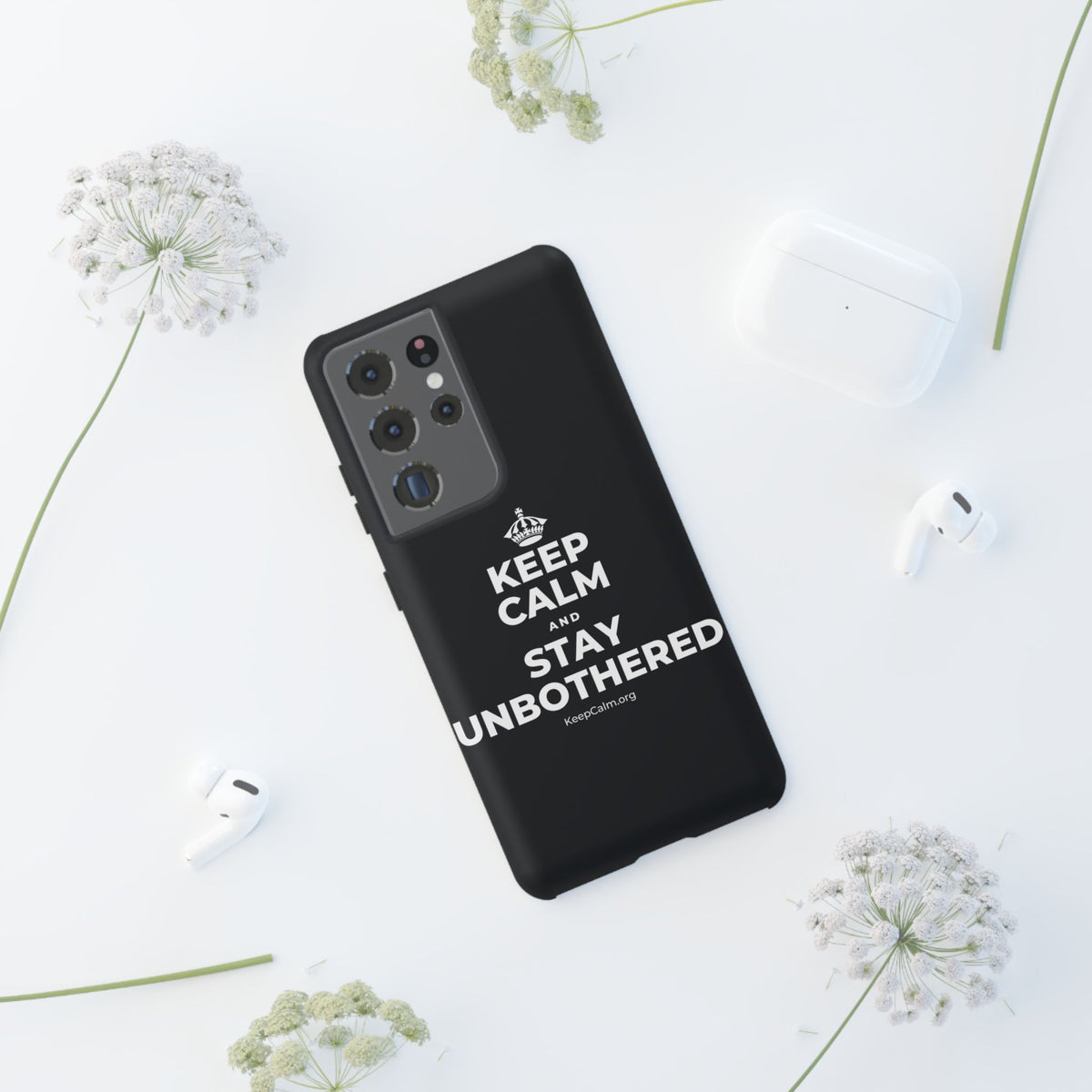 KEEP CALM AND STAY UNBOTHERED Phone Case (Dark)