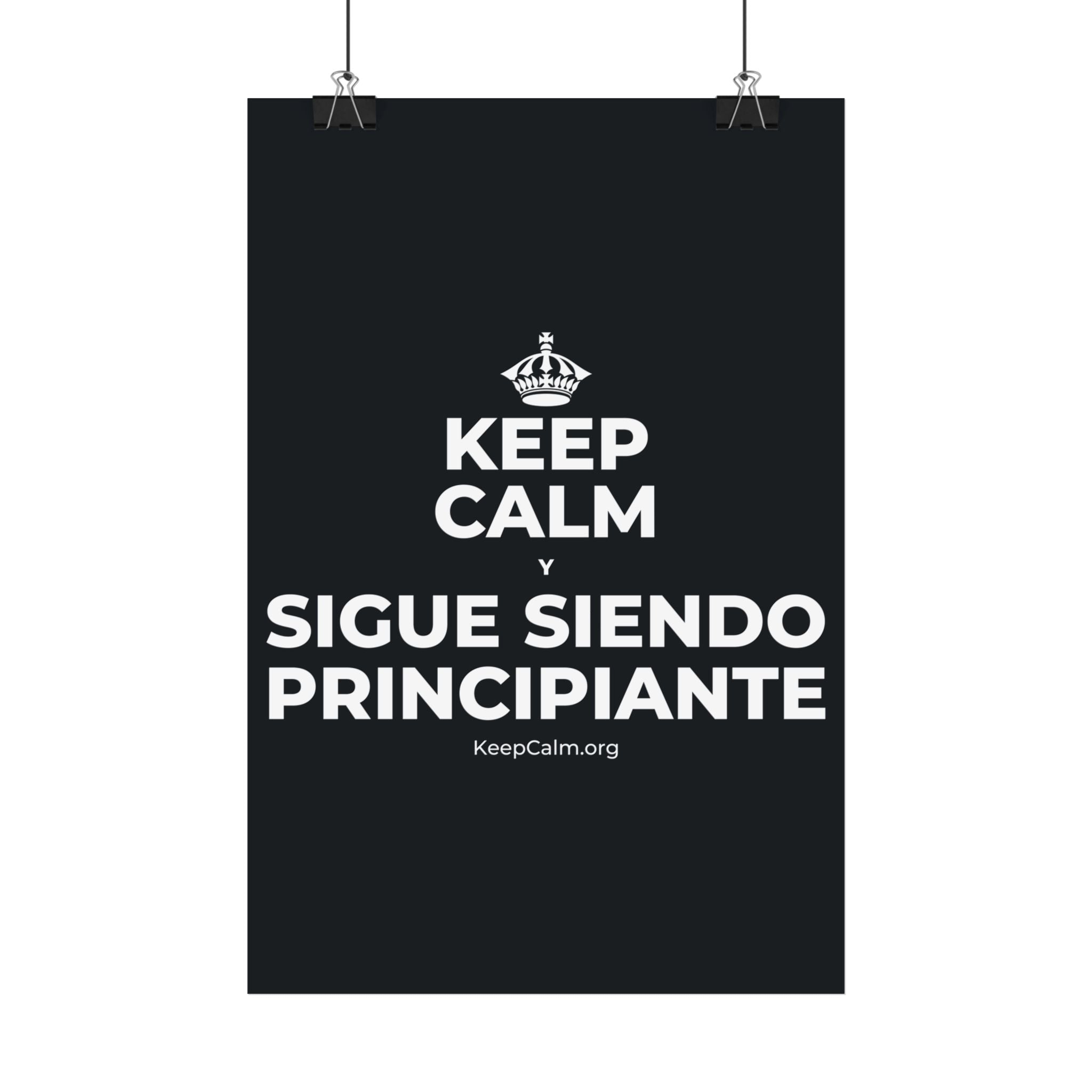 KEEP CALM Y SIGUE SIENDO PRINCIPIANTE Satin Poster (Dark)