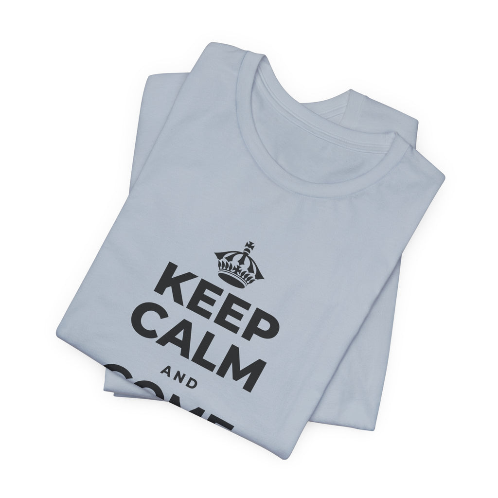 KEEP CALM AND COME HOME TO YOURSELF T-Shirt (White–Asphalt)