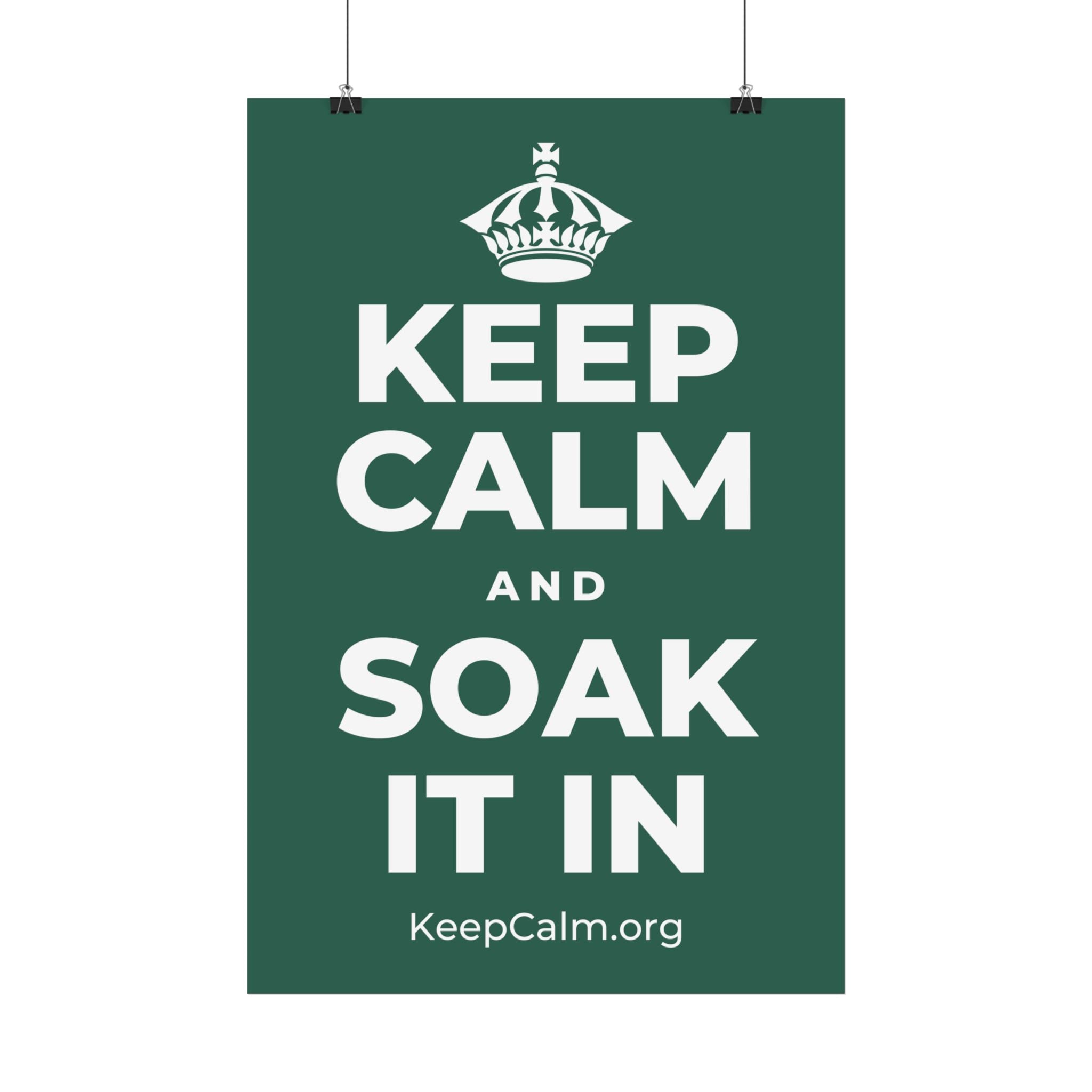 KEEP CALM AND SOAK IT IN Satin Poster