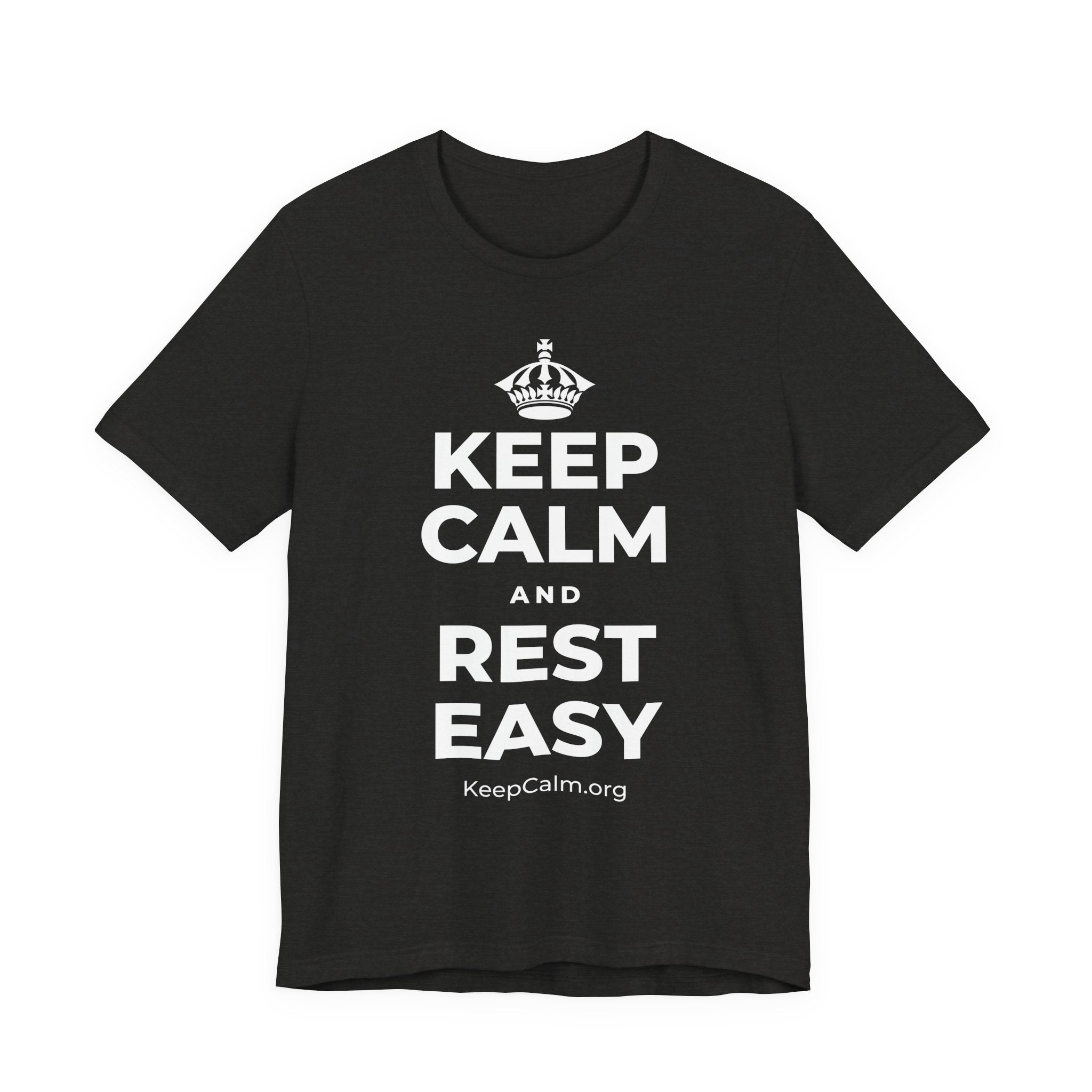 KEEP CALM AND REST EASY T-Shirt (Soft Cream–Heather Mauve)