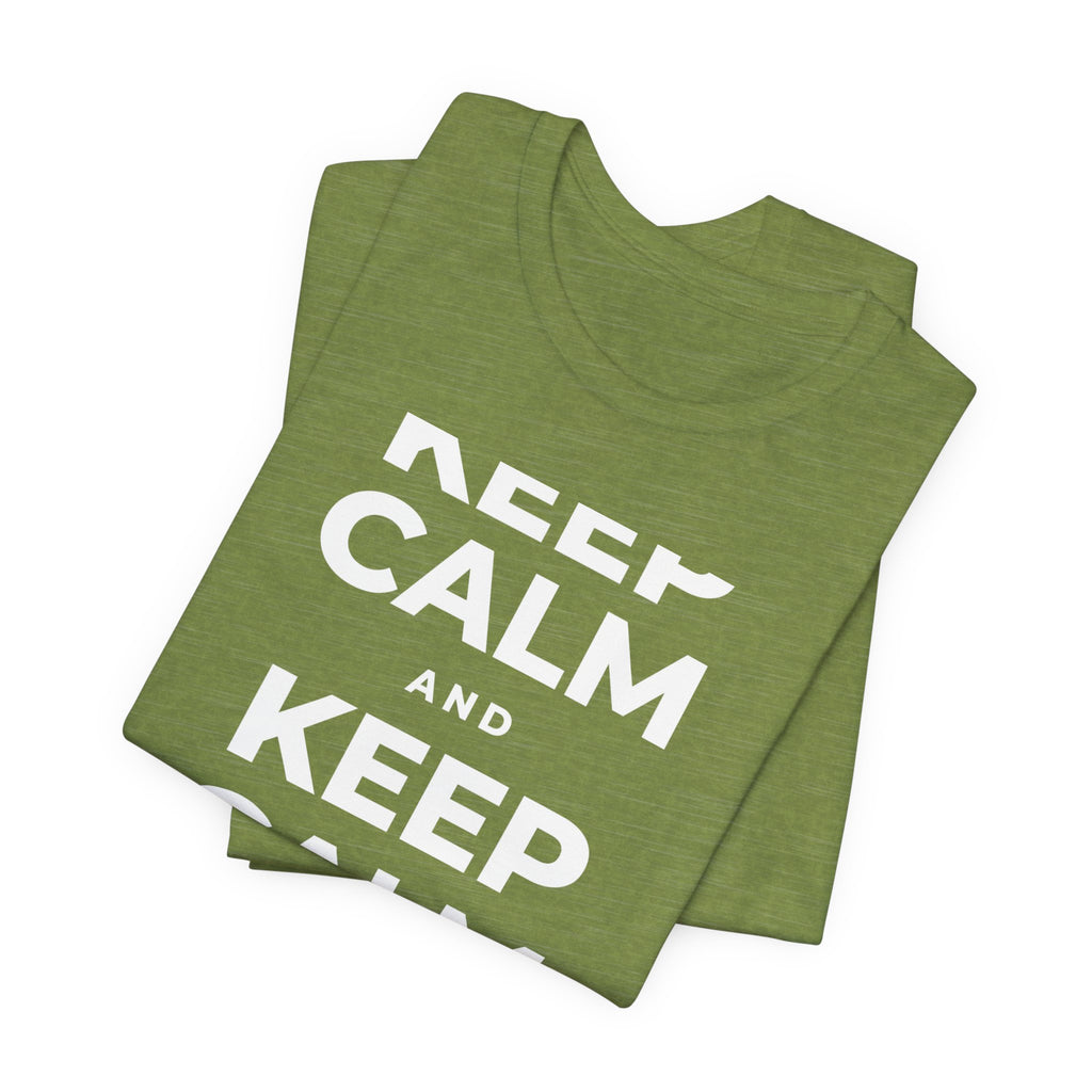 KEEP CALM AND REST & RECOVER T-Shirt (Baby Blue–Silver)