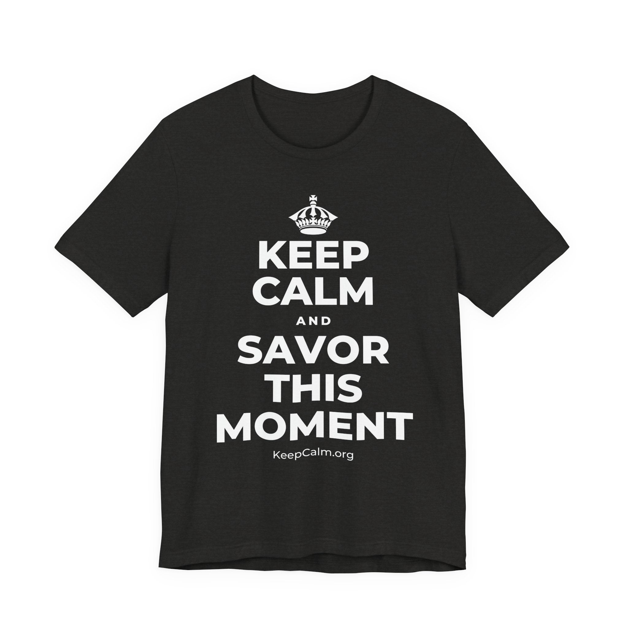 KEEP CALM AND SAVOR THIS MOMENT T-Shirt (Soft Cream–Heather Mauve)