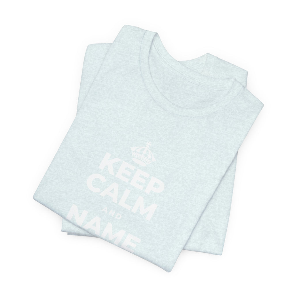 KEEP CALM AND NAME THREE GOOD THINGS T-Shirt (Soft Cream–Heather Mauve)